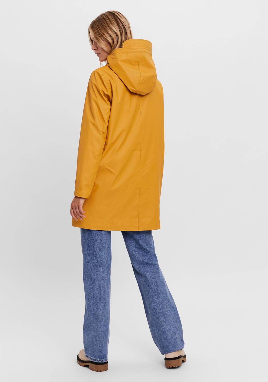 Vero Moda Mvasta Rain Coat - Amber Gold 3 Shaws Department Stores