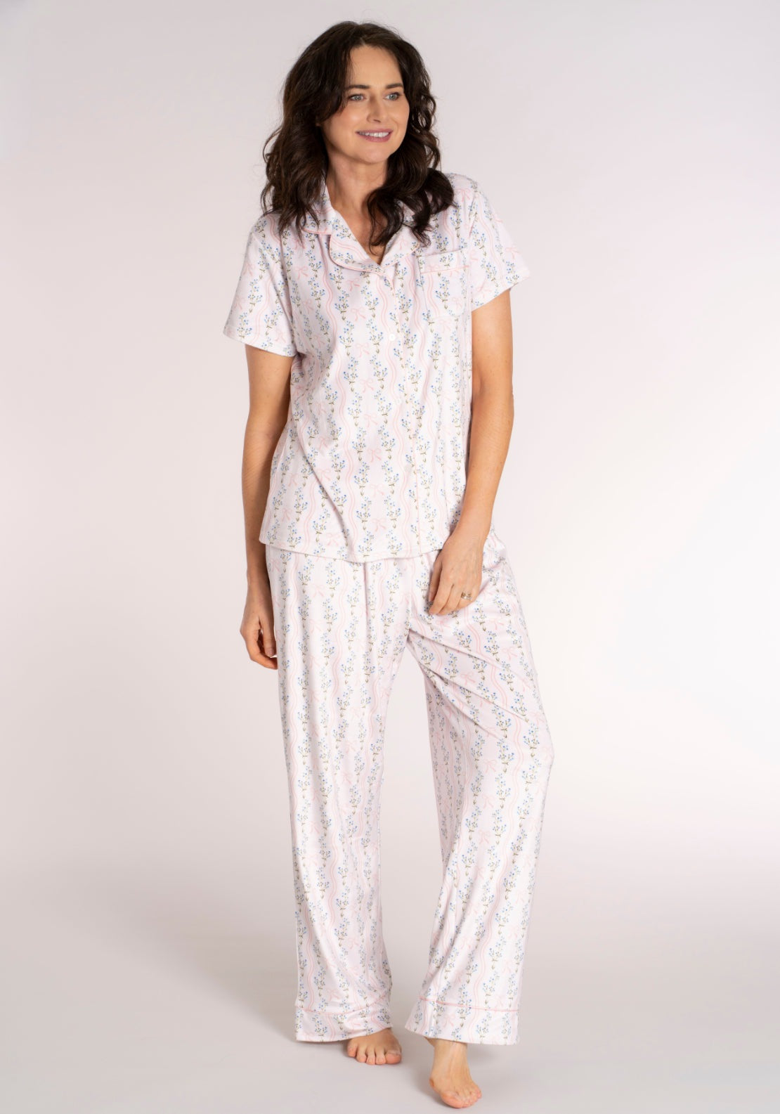 The Sleep Collection Boyfriend PJ Set - Pink 1 Shaws Department Stores