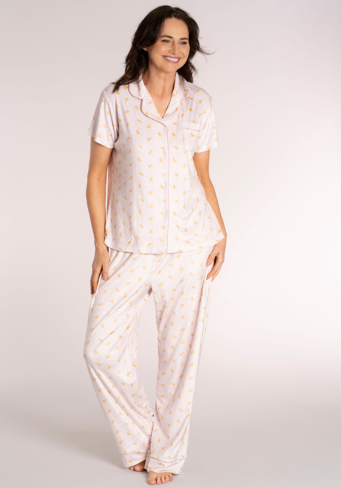 The Sleep Collection Boyfriend PJ Set - Orange 1 Shaws Department Stores