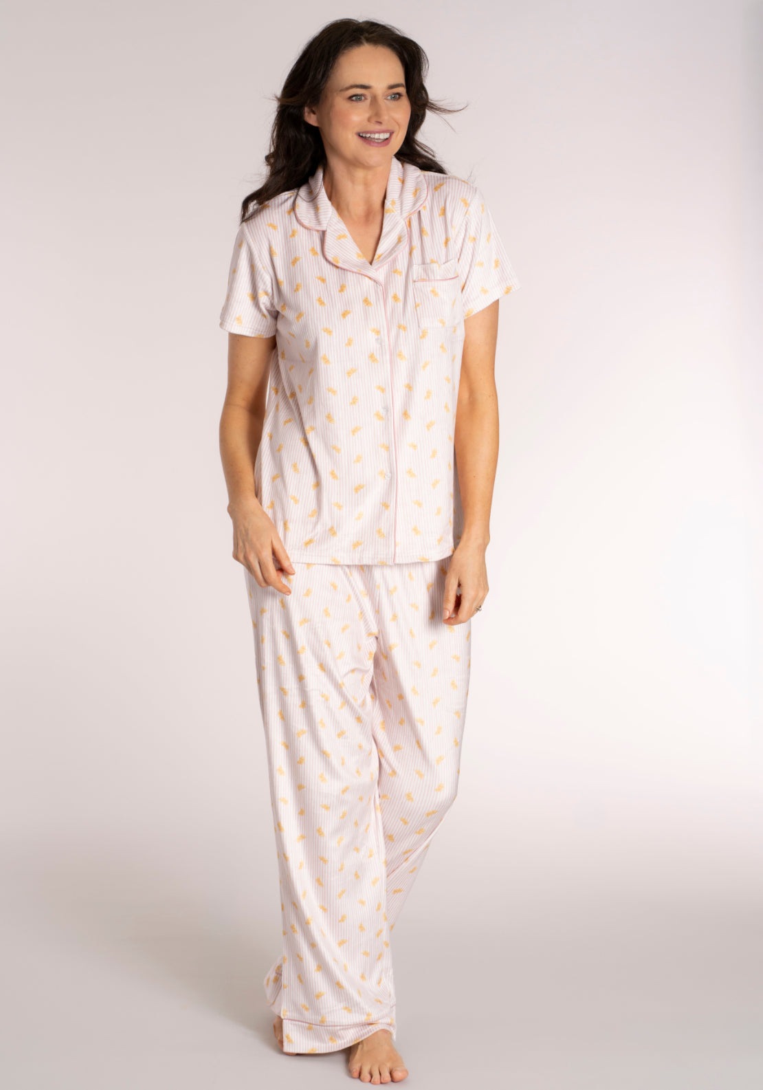 The Sleep Collection Boyfriend PJ Set - Orange 7 Shaws Department Stores
