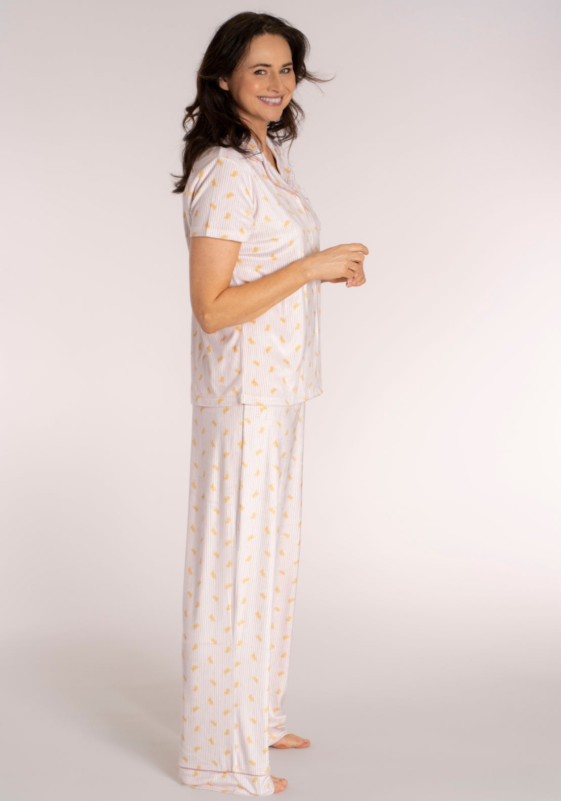 The Sleep Collection Boyfriend PJ Set - Orange 3 Shaws Department Stores
