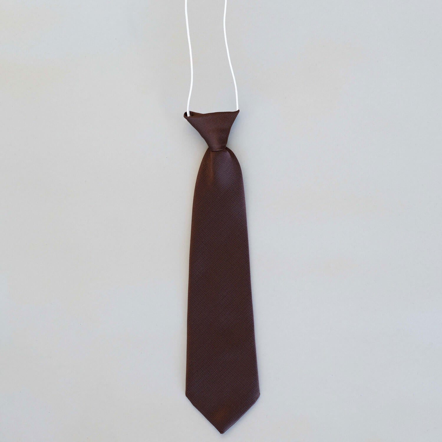 W Mcbrinn Elasticated School Tie - Brown 1 Shaws Department Stores