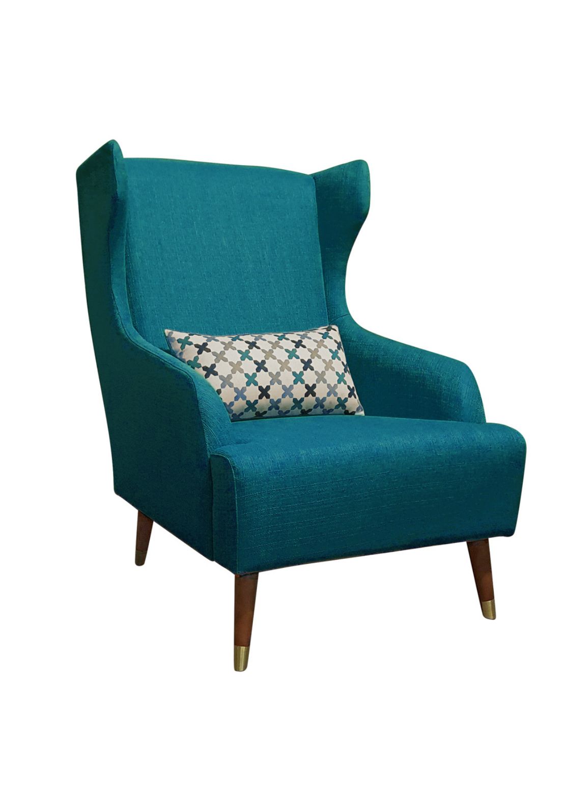 The Home Collection Lauren High Back Chair With Cushion - Blue 1 Shaws Department Stores