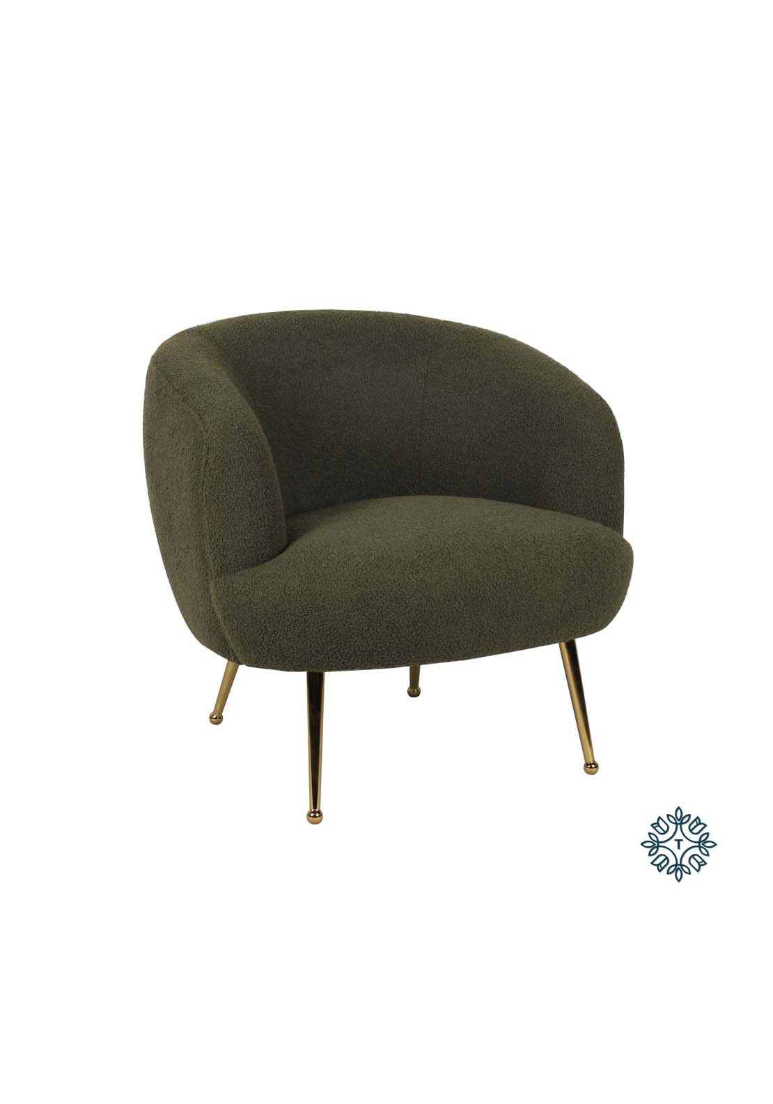The Home Collection Harper Accent Chair Boucle - Green 1 Shaws Department Stores