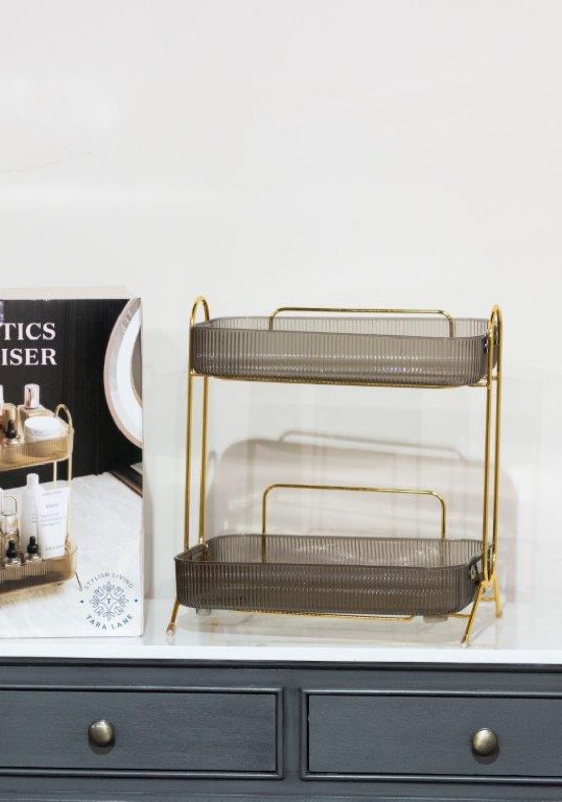 The Home Collection Cosmetics Organiser 2 Shelfs - Gold 5 Shaws Department Stores