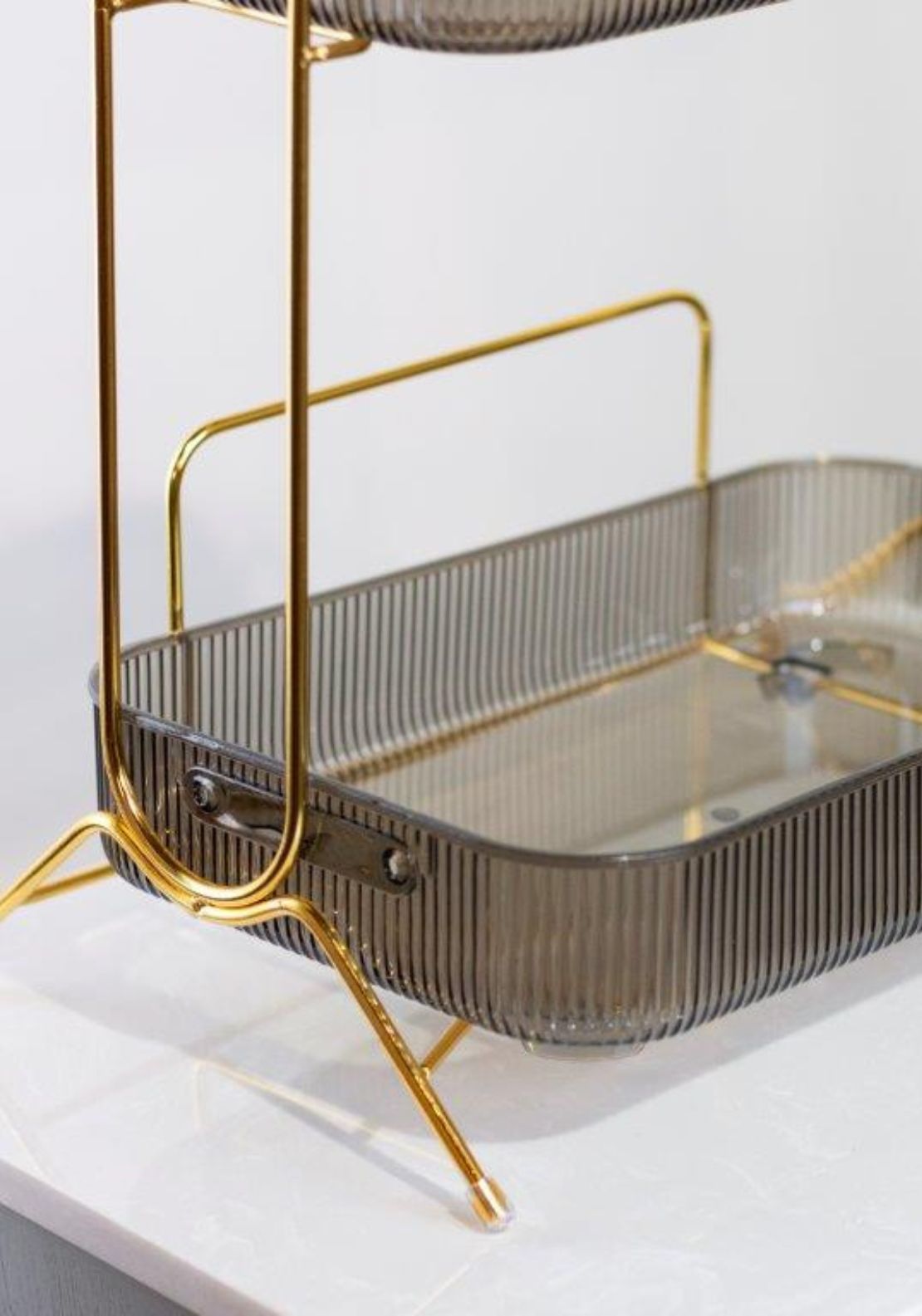 The Home Collection Cosmetics Organiser 2 Shelfs - Gold 3 Shaws Department Stores