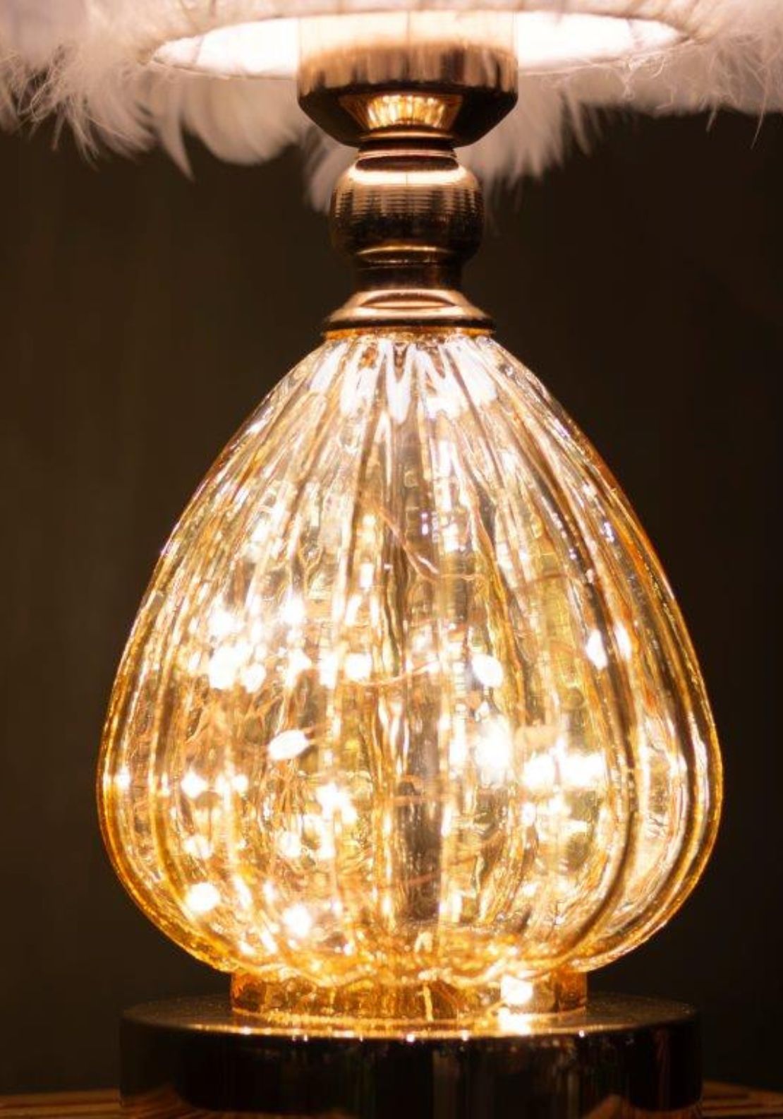 The Home Collection Raya Led Base Feather Lamp - White 4 Shaws Department Stores