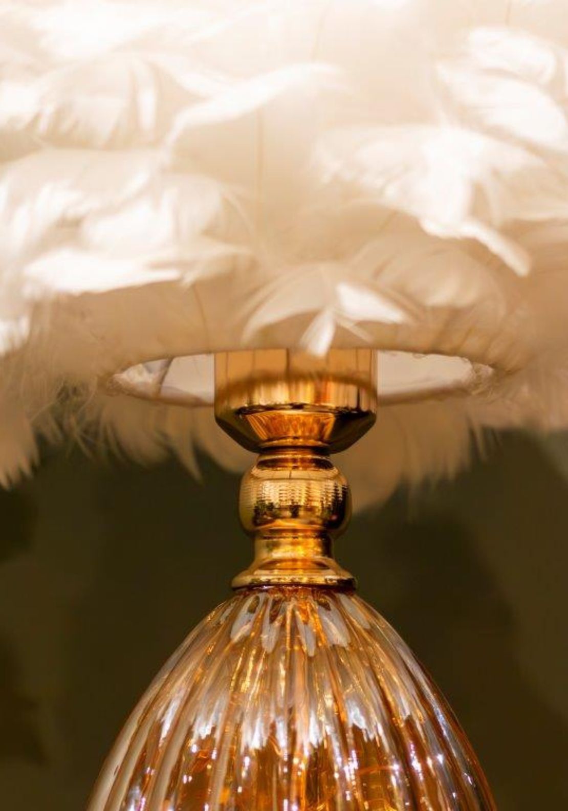 The Home Collection Raya Led Base Feather Lamp - White 3 Shaws Department Stores