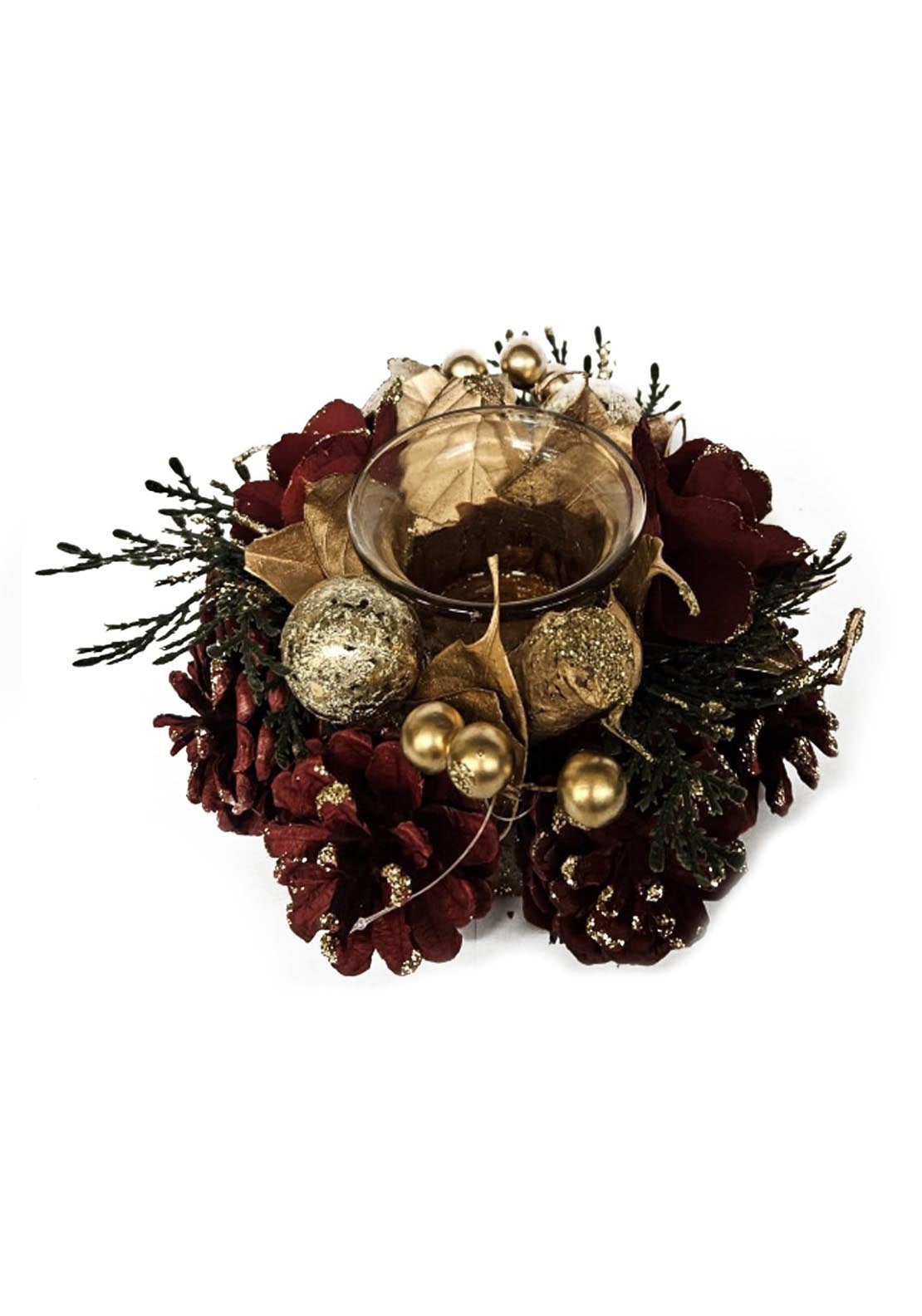 Centerpiece 1 Tealight holder - Red-gold