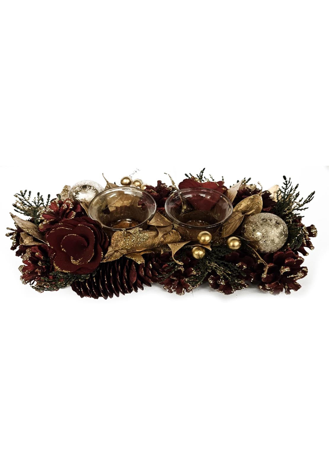 Centerpiece 2 Tealight holder - Red-gold