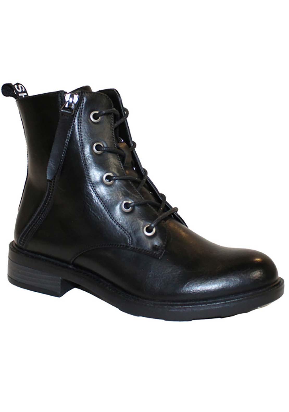 Susst Toby23 Flat Lace Boot - Black 1 Shaws Department Stores