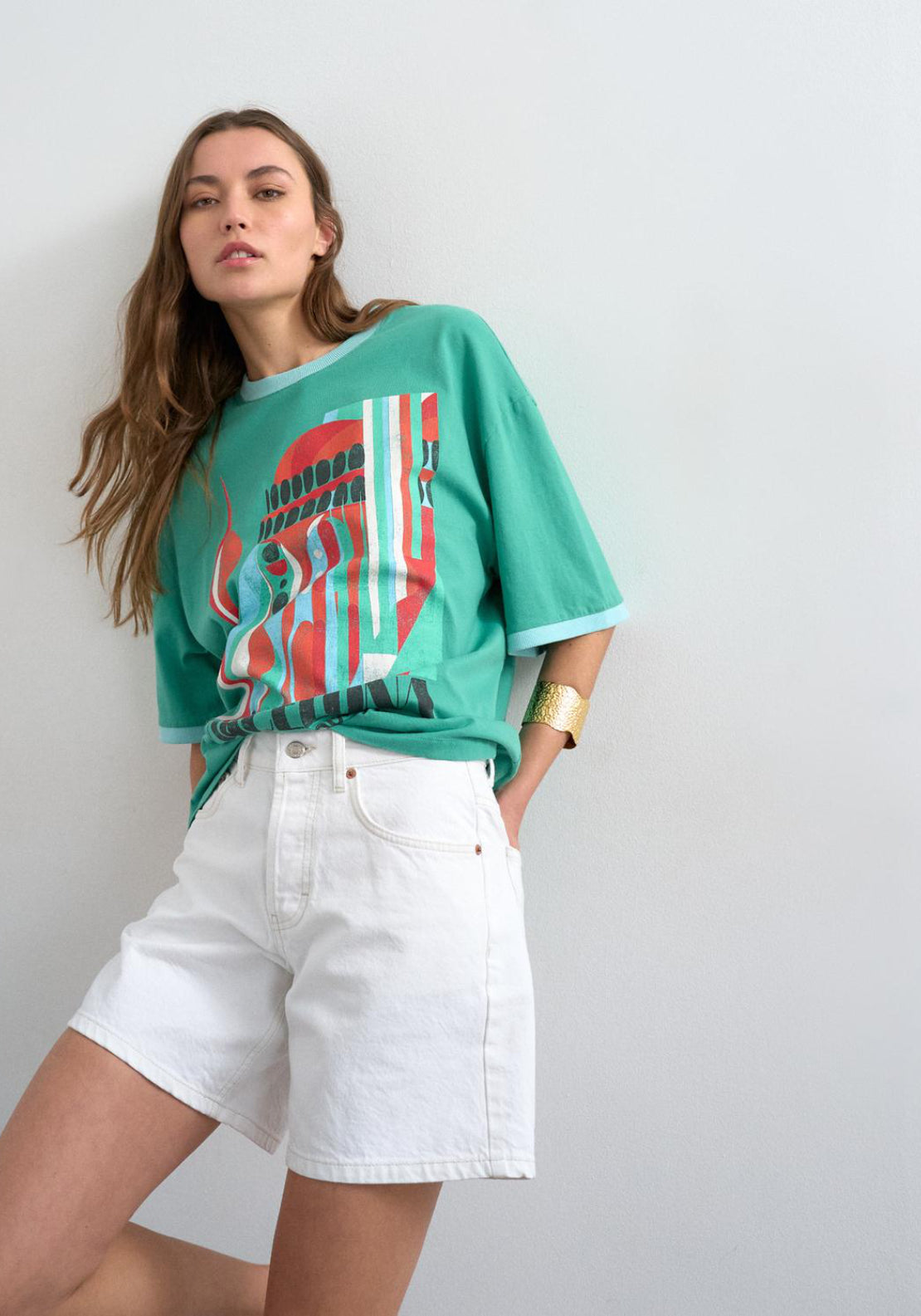 Topshop Vigga High Rise Denim Shorts - White 1 Shaws Department Stores