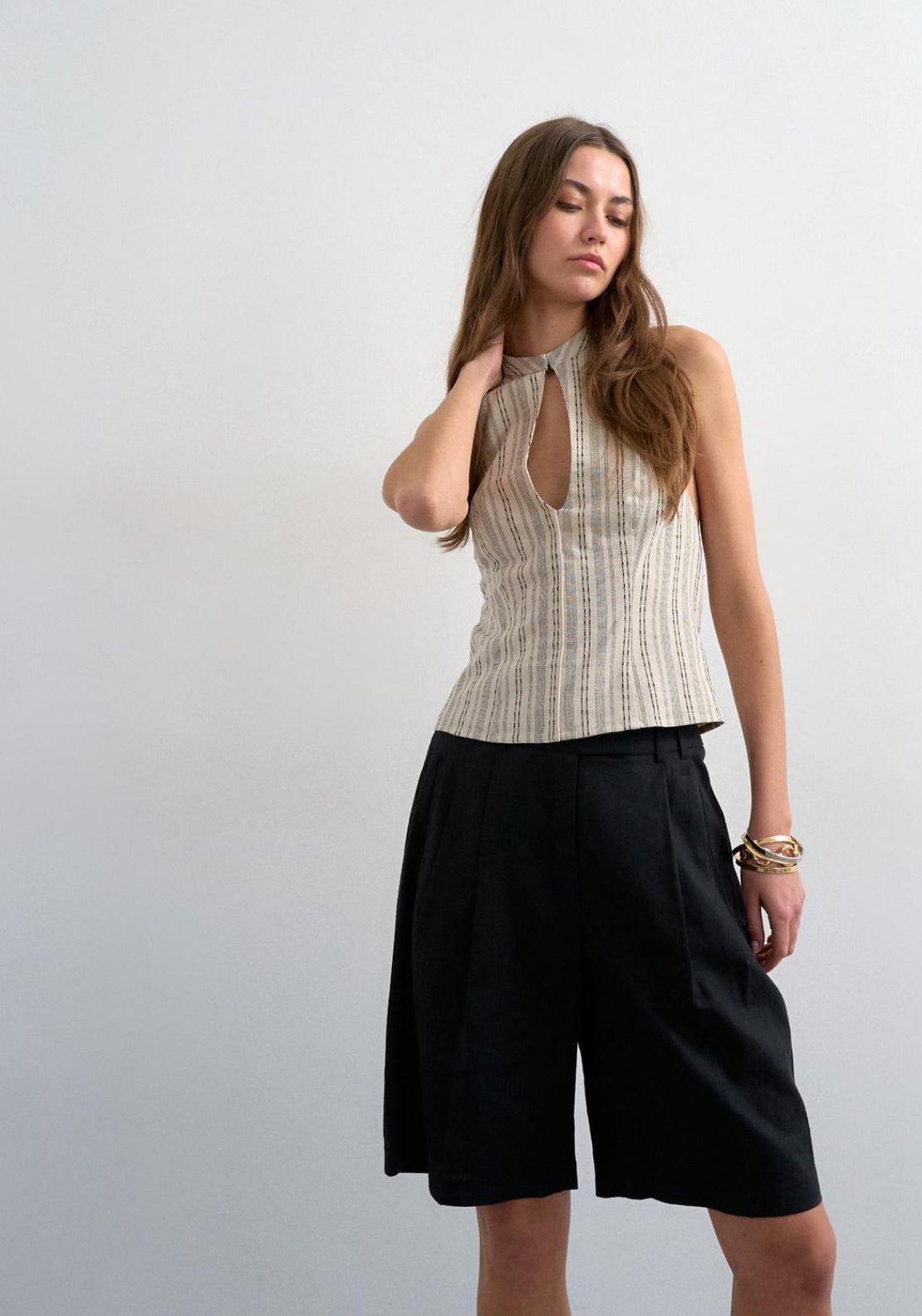Topshop Sofia High Rise Tailored Shorts - Black 1 Shaws Department Stores