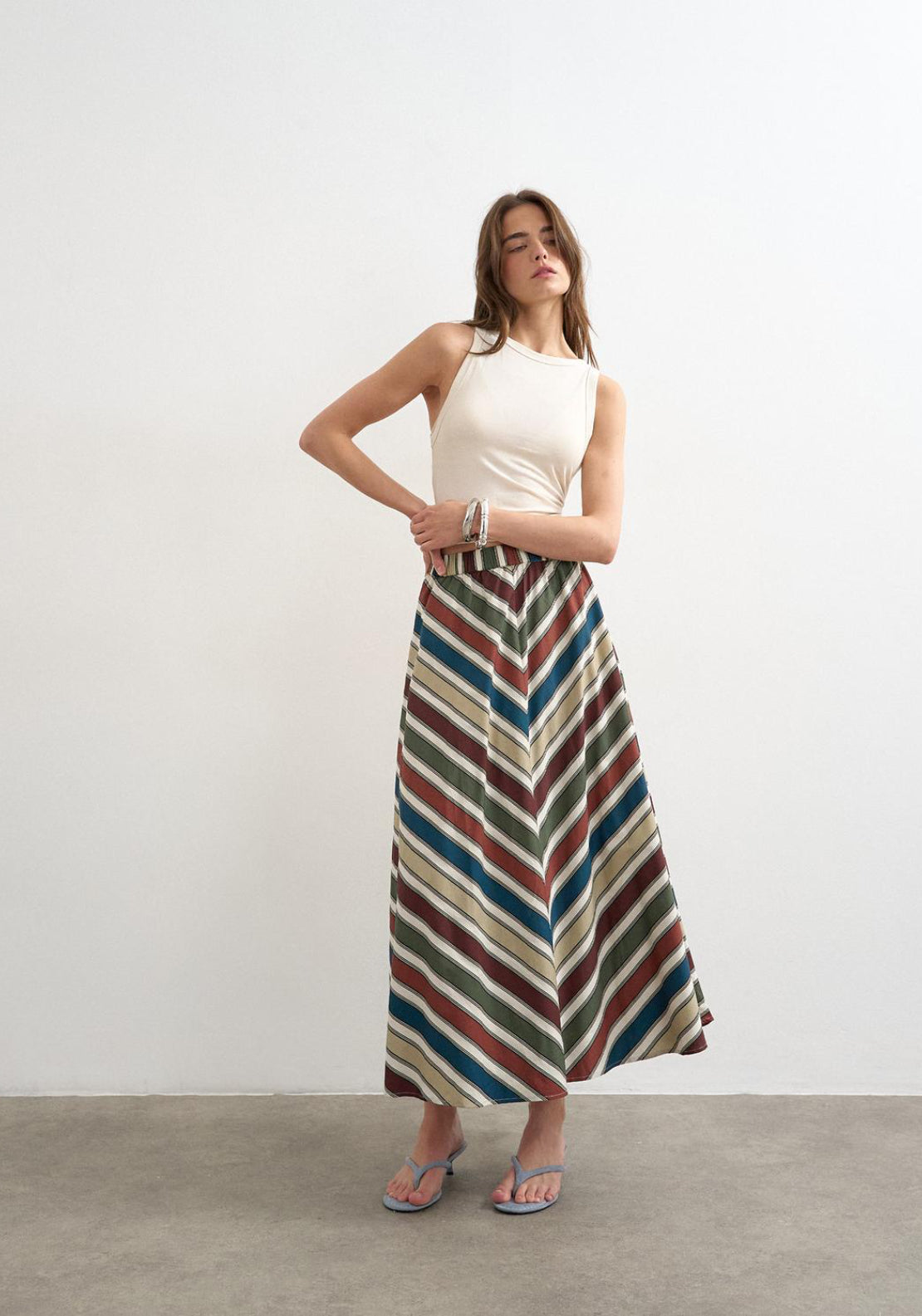 Topshop Muna Ankle Skirt - Chocolate Brown 1 Shaws Department Stores