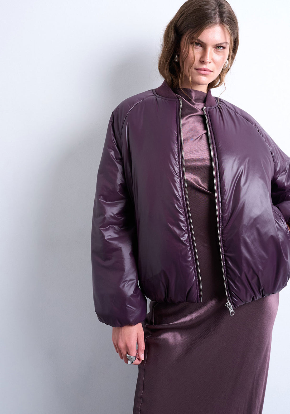 Topshop Boom Short Jacket - Burgundy 1 Shaws Department Stores