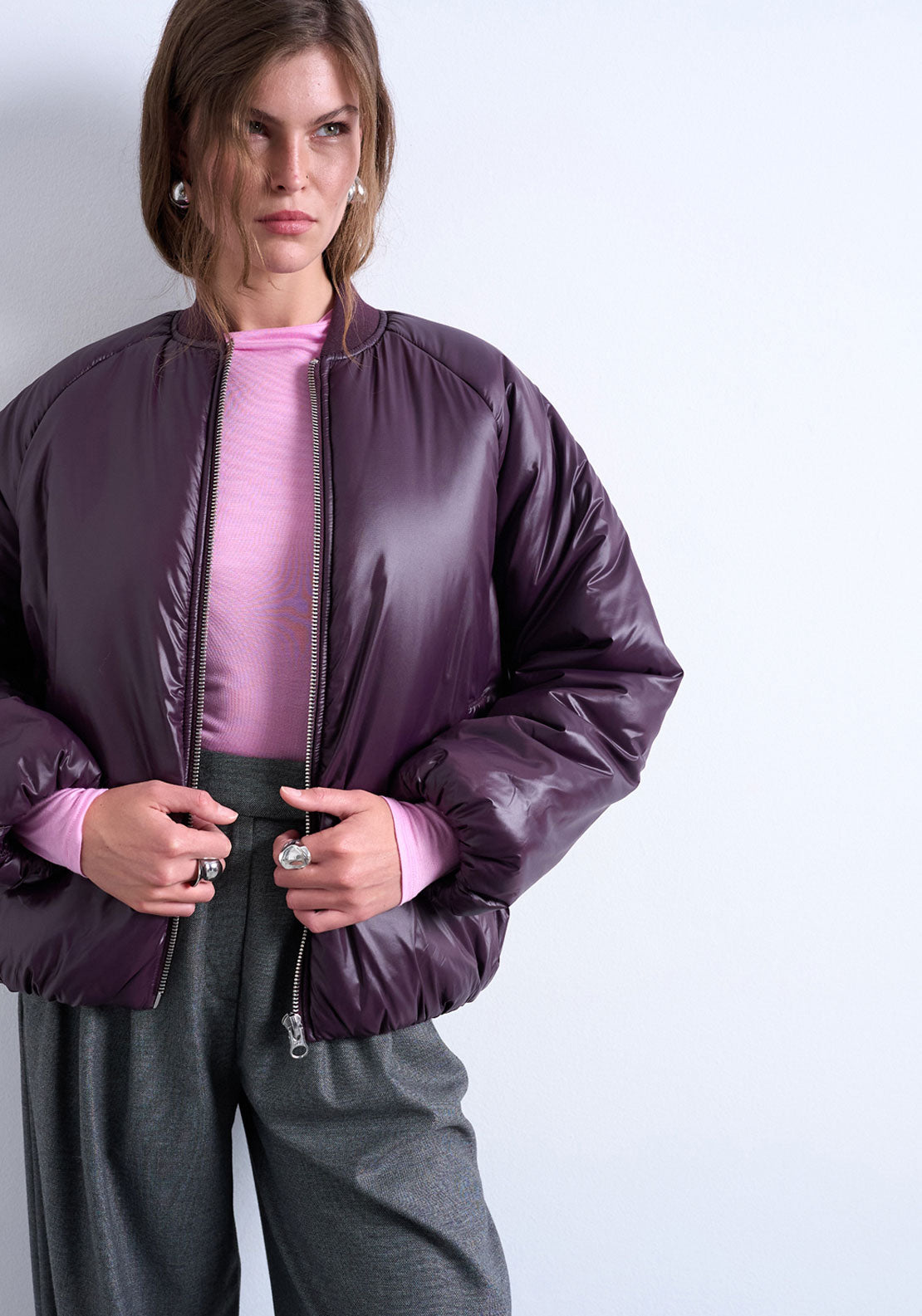 Topshop Boom Short Jacket - Burgundy 4 Shaws Department Stores