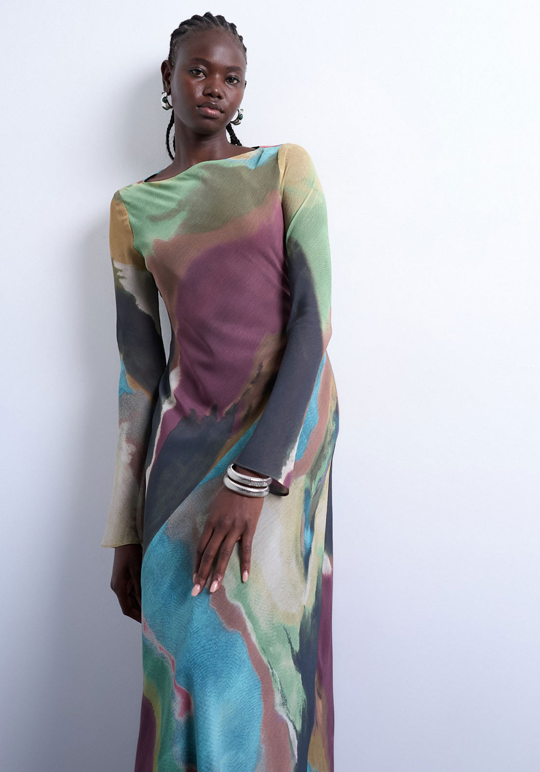 vintage dress brown Vintage Floral Brown Maxi Dress – Autumn Elegance main image 1