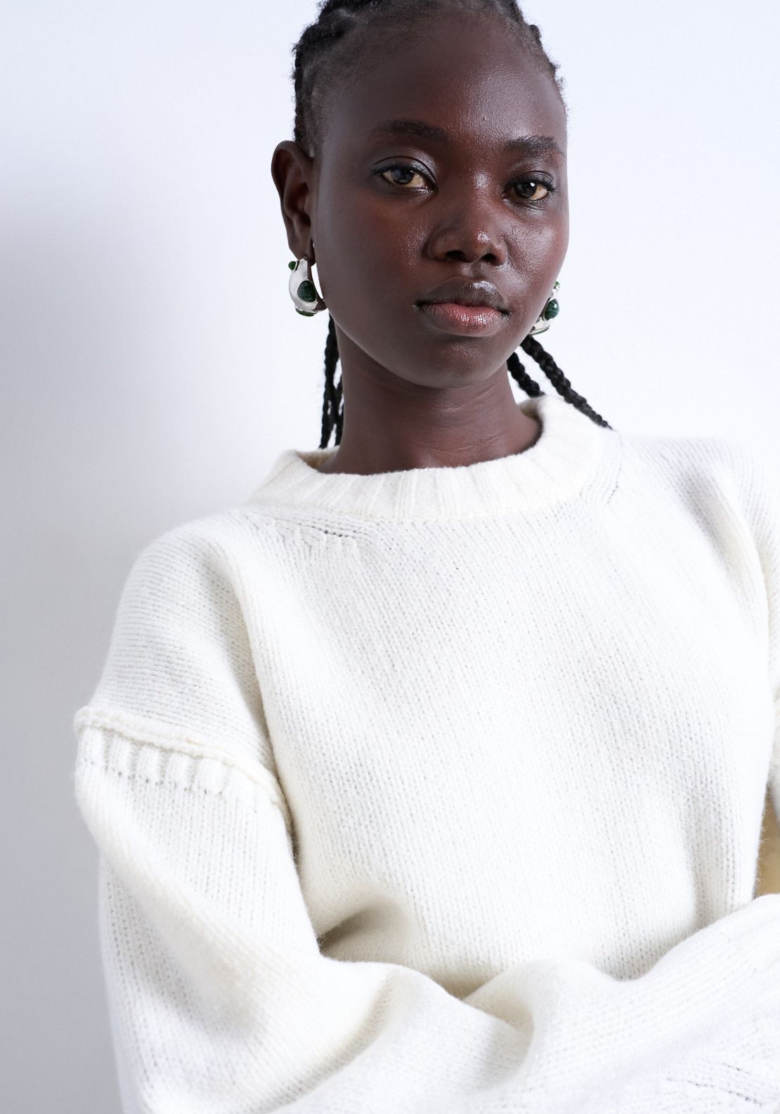 Topshop Sally Long Sleeve Pullover - Snow White 3 Shaws Department Stores