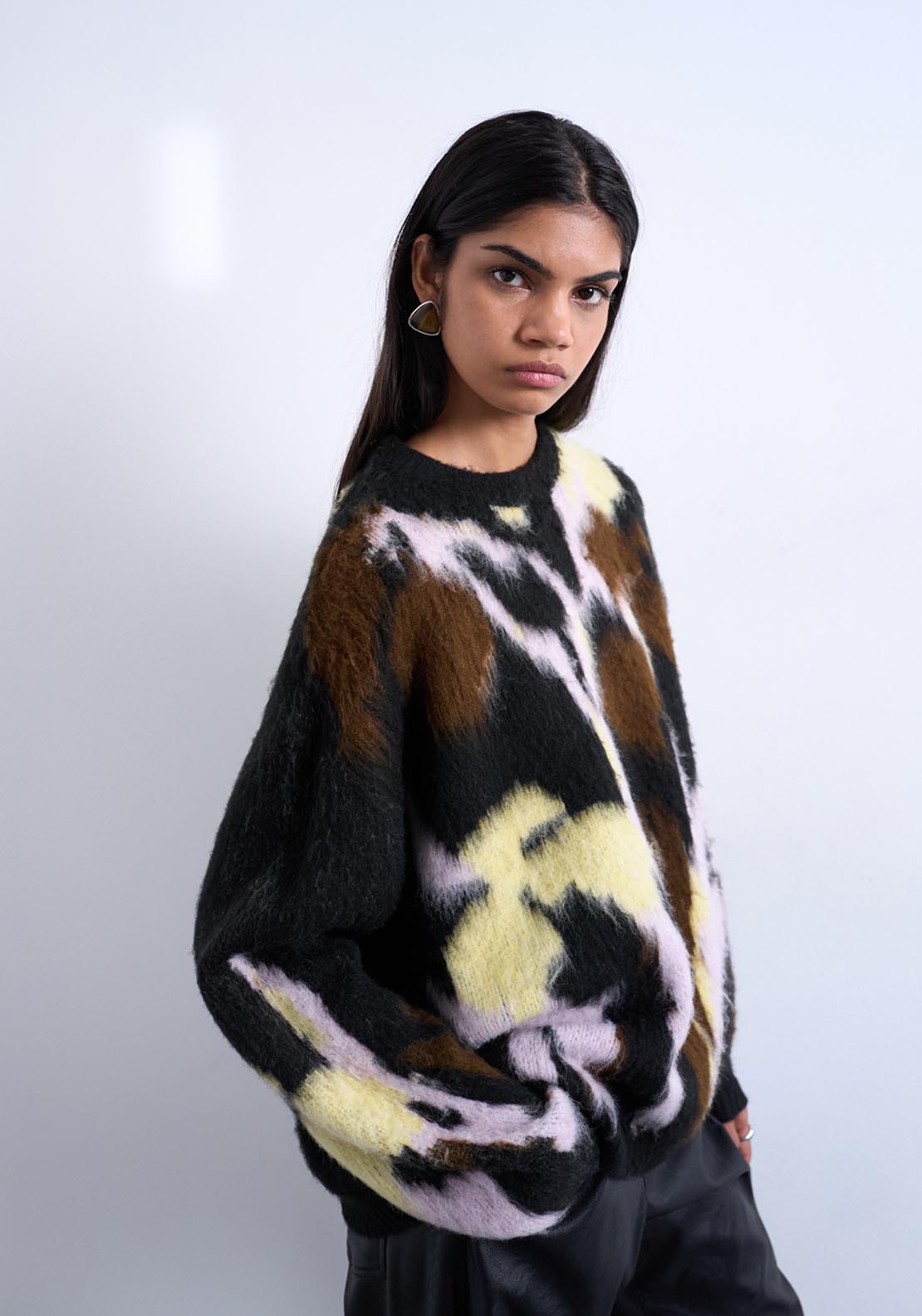 Topshop Scarlet Brushed Pullover - Brown 2 Shaws Department Stores
