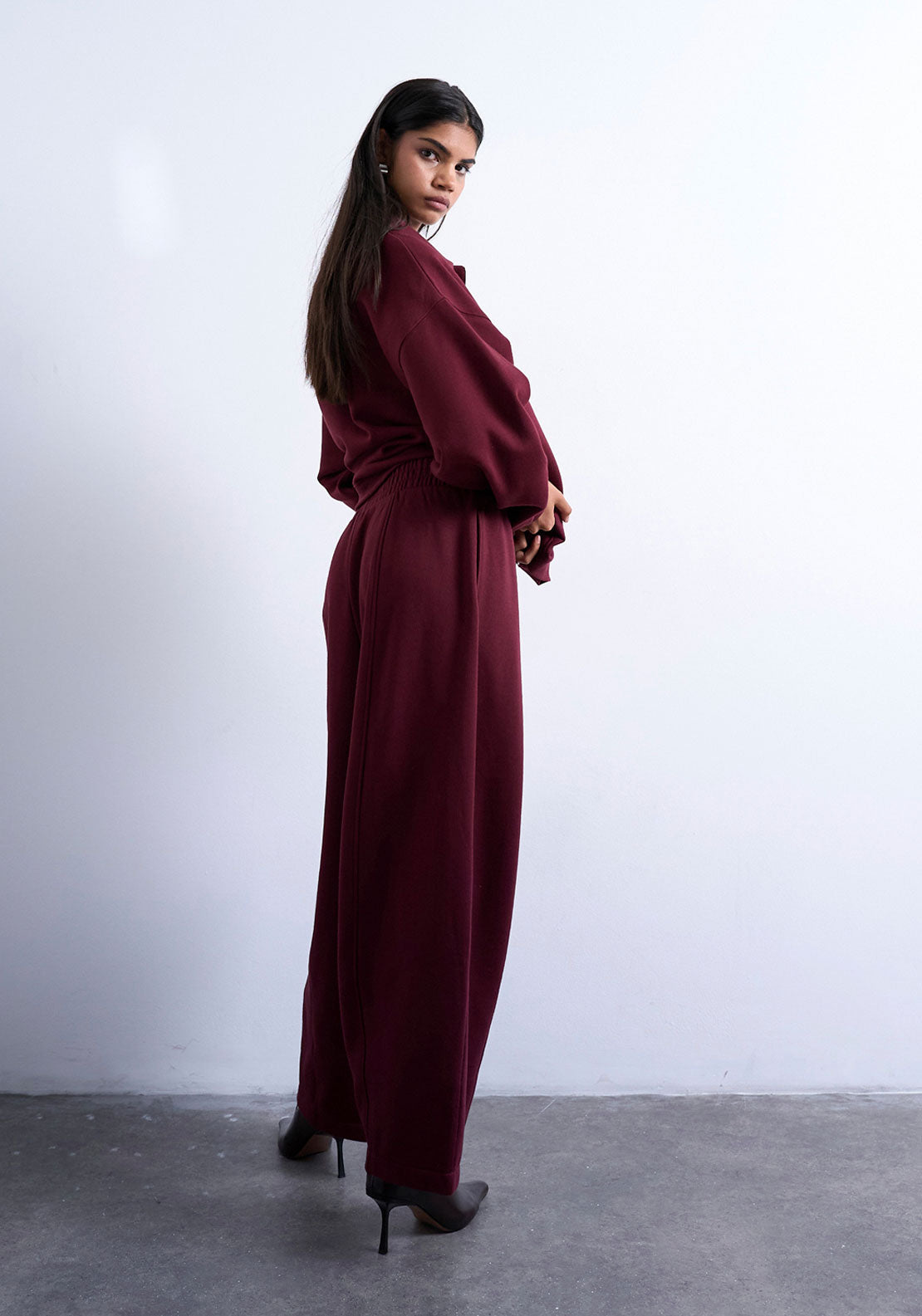Topshop Rikke Balloon Joggers - Burgundy 2 Shaws Department Stores