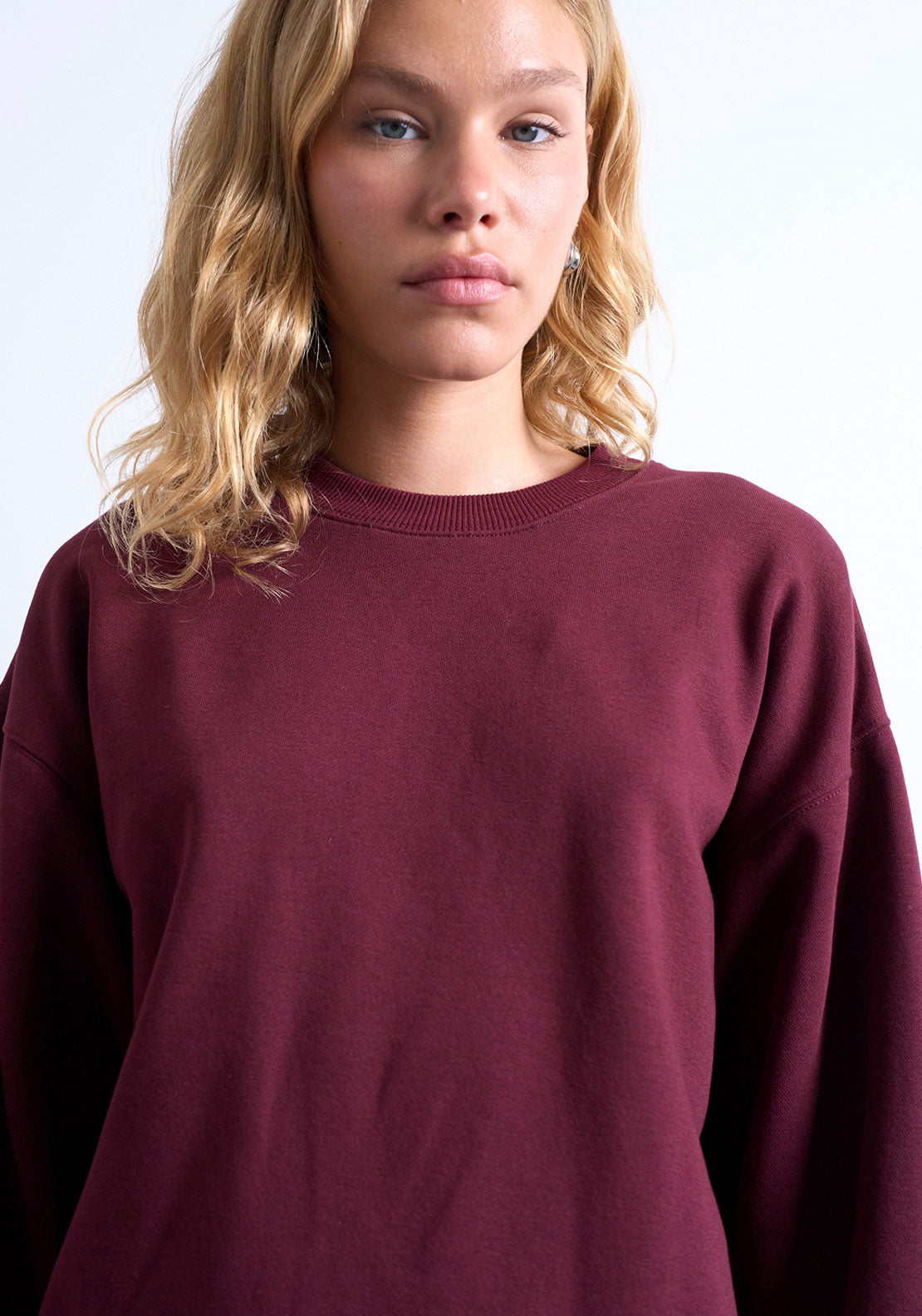 Topshop Cille Wide Sleeve Blouse - Burgundy 3 Shaws Department Stores
