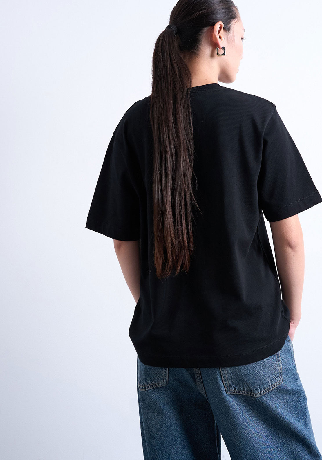 Topshop Premium Short Sleeve Basic Top - Black 2 Shaws Department Stores
