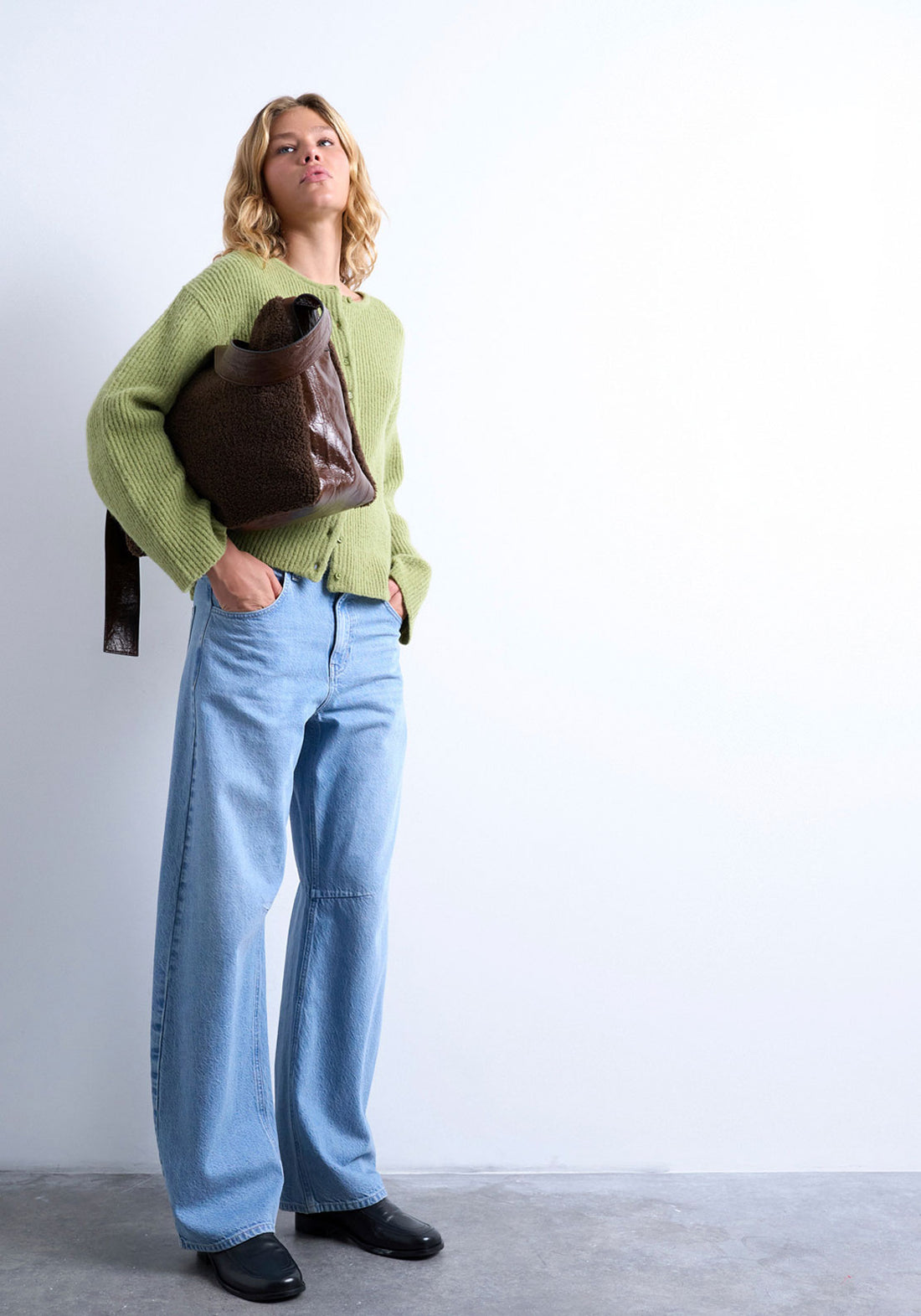 Nyla Rib Cardigan Bright Green – Shaws