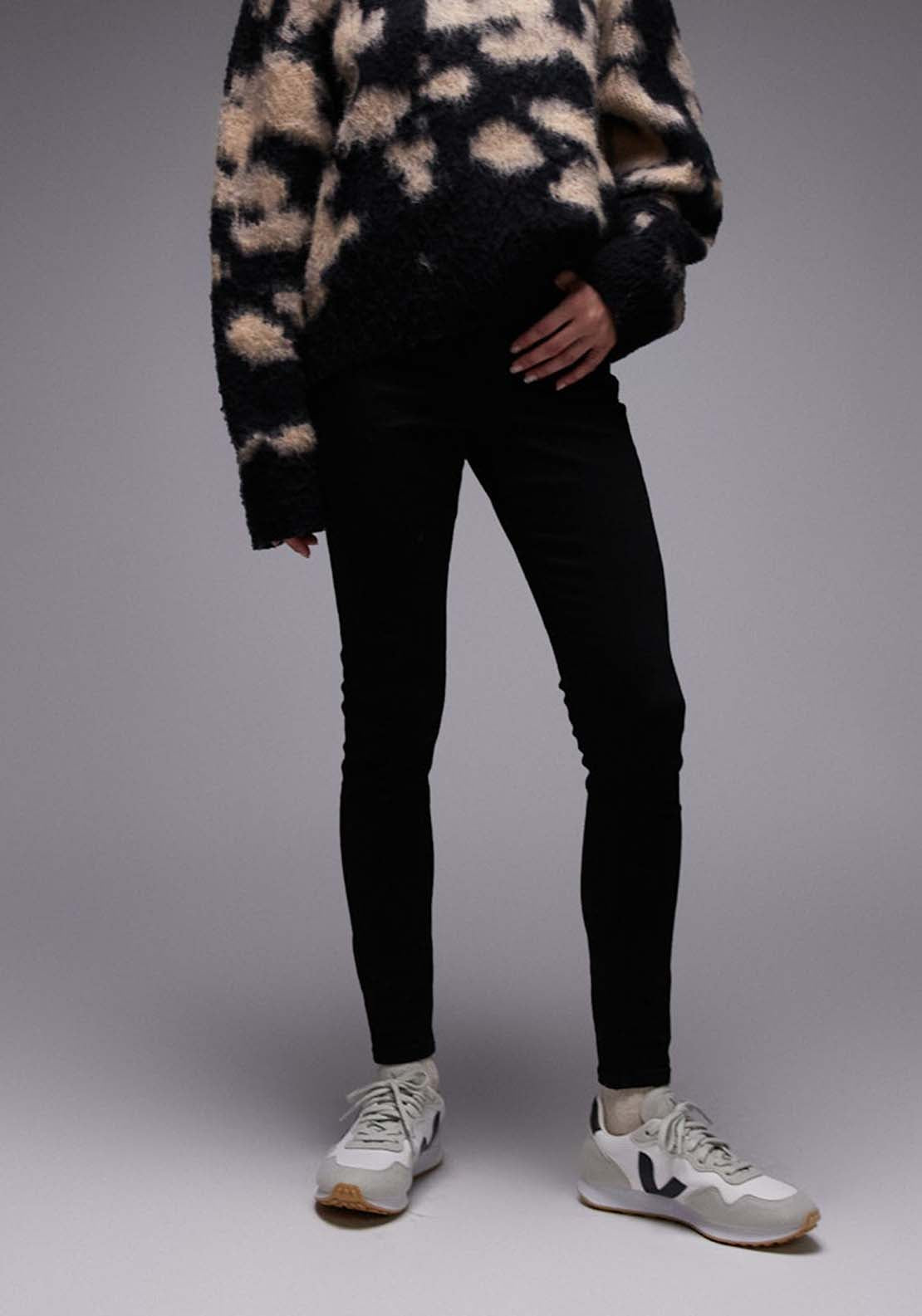 Topshop Jamie High Rise Jean - Black Denim 1 Shaws Department Stores