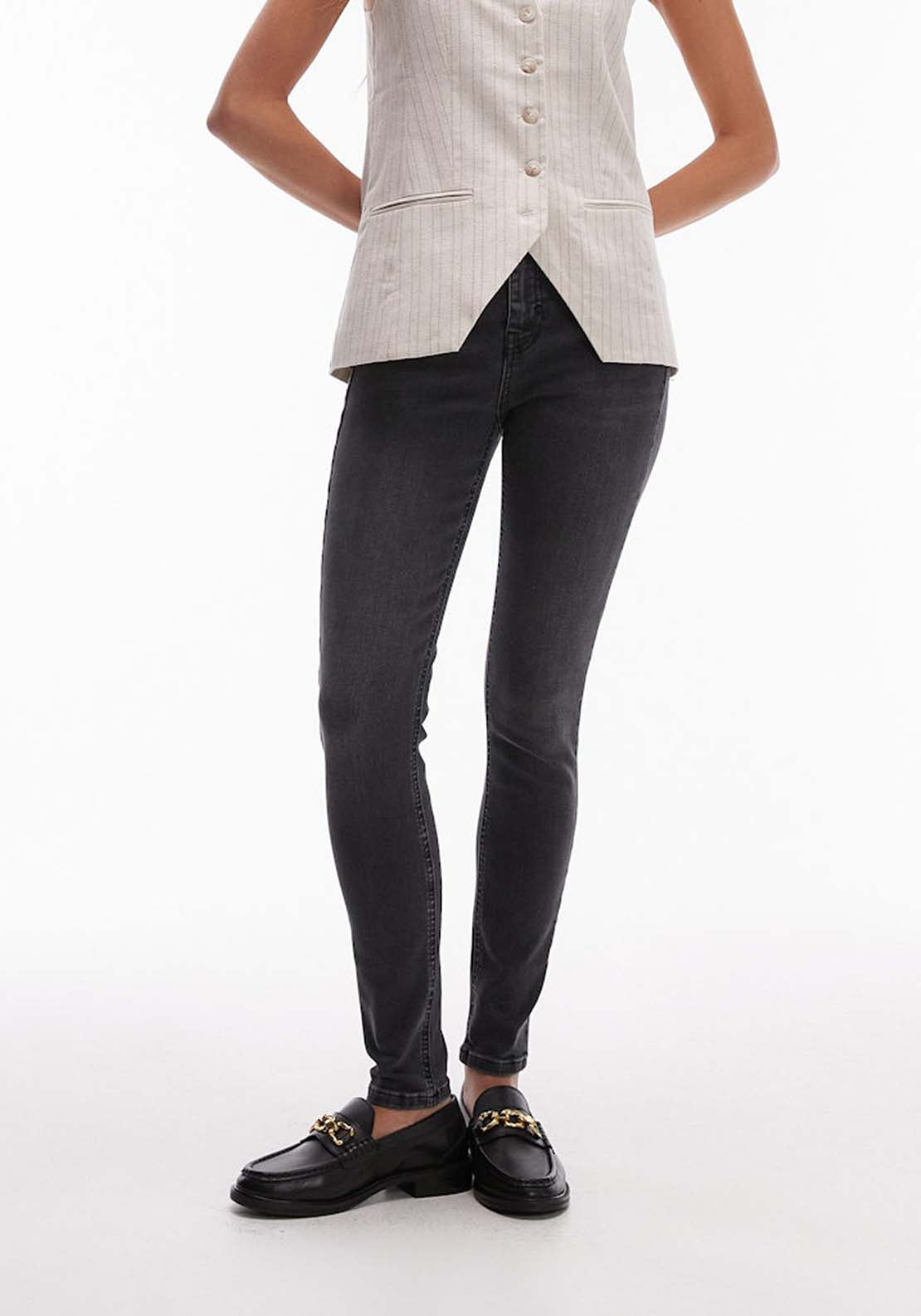 Topshop Jamie High Rise Jean - Black Denim 1 Shaws Department Stores