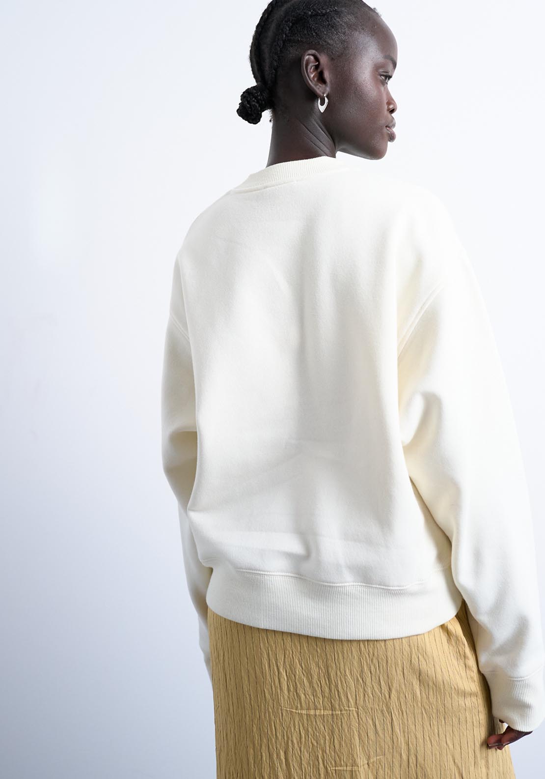 Topshop Ultimate Sweatshirt - Ivory Cream 2 Shaws Department Stores
