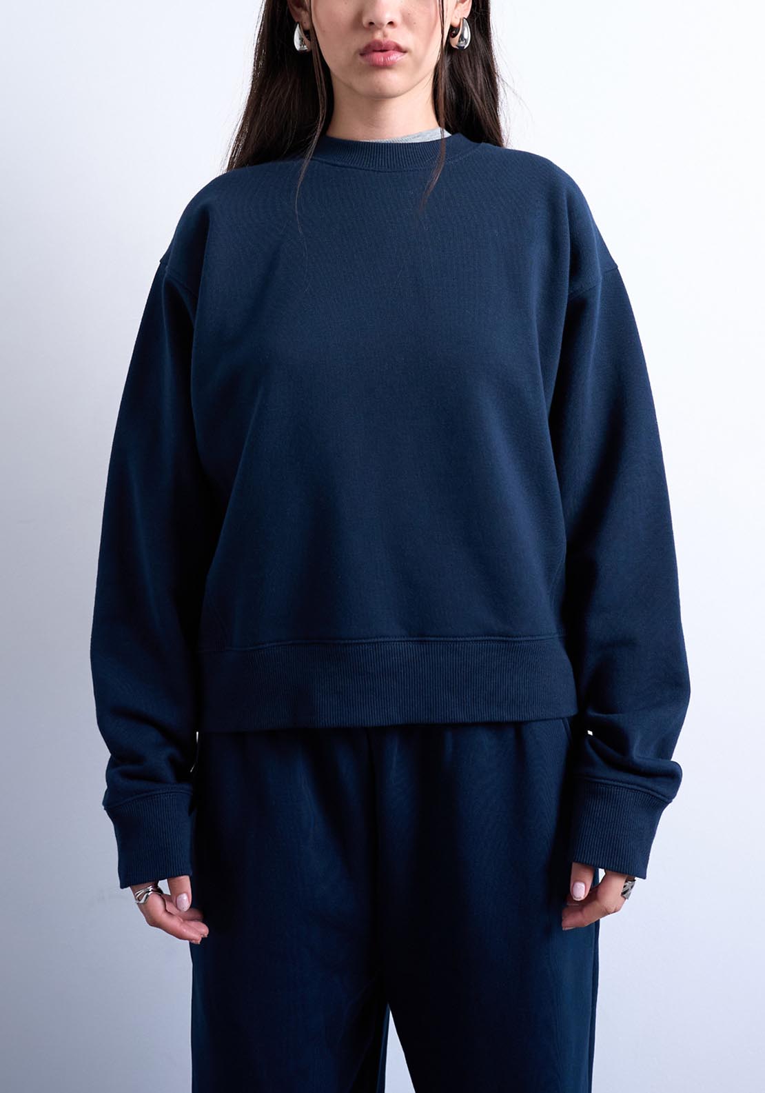 Topshop Ultimate Sweatshirt - Navy Blazer 1 Shaws Department Stores