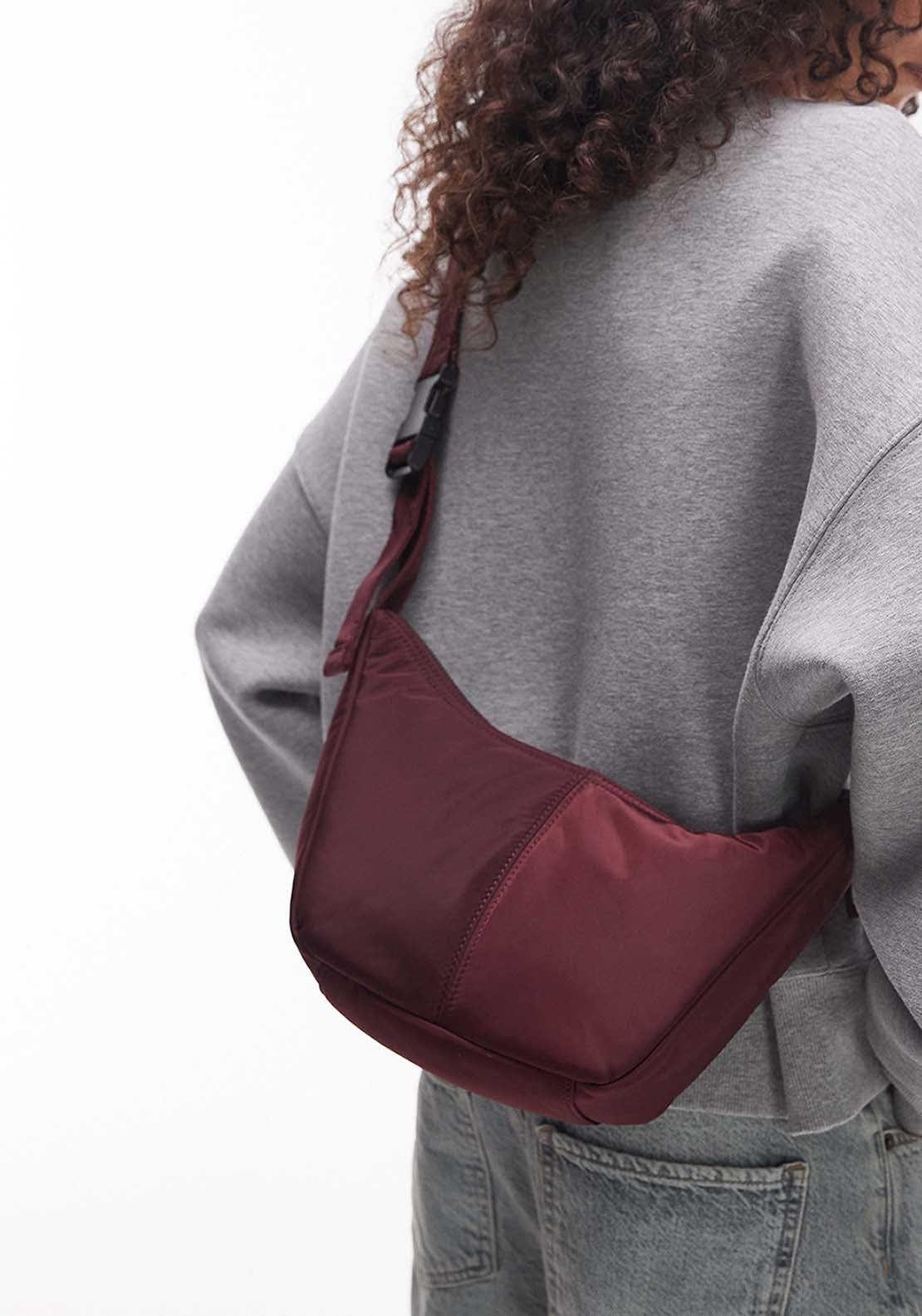 Topshop Carrie Cross Body Bag - Burgundy 3 Shaws Department Stores