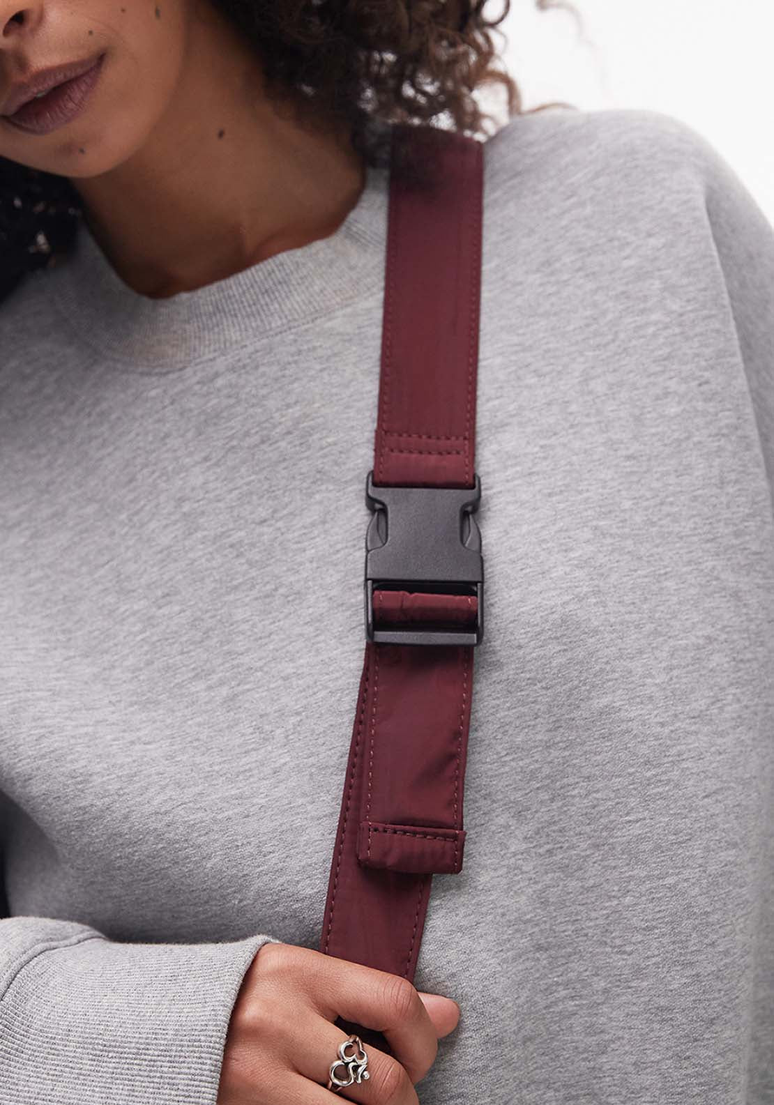 Topshop Carrie Cross Body Bag - Burgundy 4 Shaws Department Stores