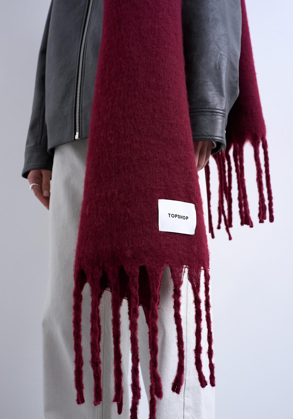 Topshop Sydney Scarf - Burgundy 2 Shaws Department Stores