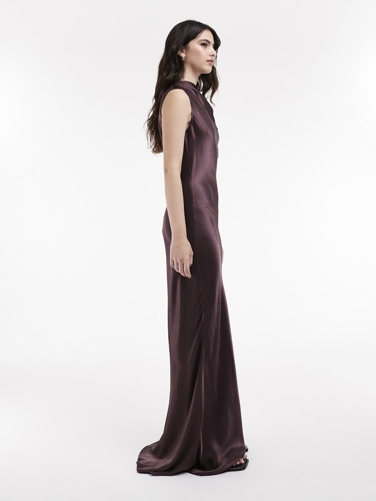 Topshop Dina Maxi Dress - Burgundy 3 Shaws Department Stores