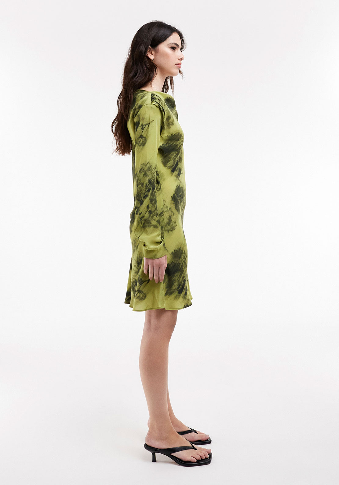 Topshop Donna Mini Dress - Bright Green 3 Shaws Department Stores