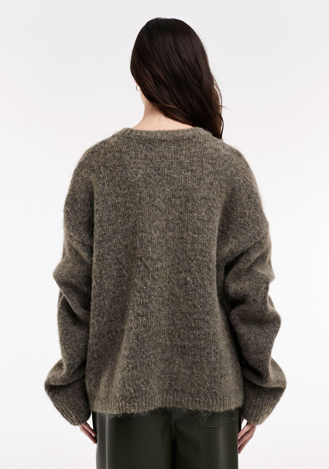Topshop Kille Boxy Crew Pullover - Chocolate Brown 2 Shaws Department Stores