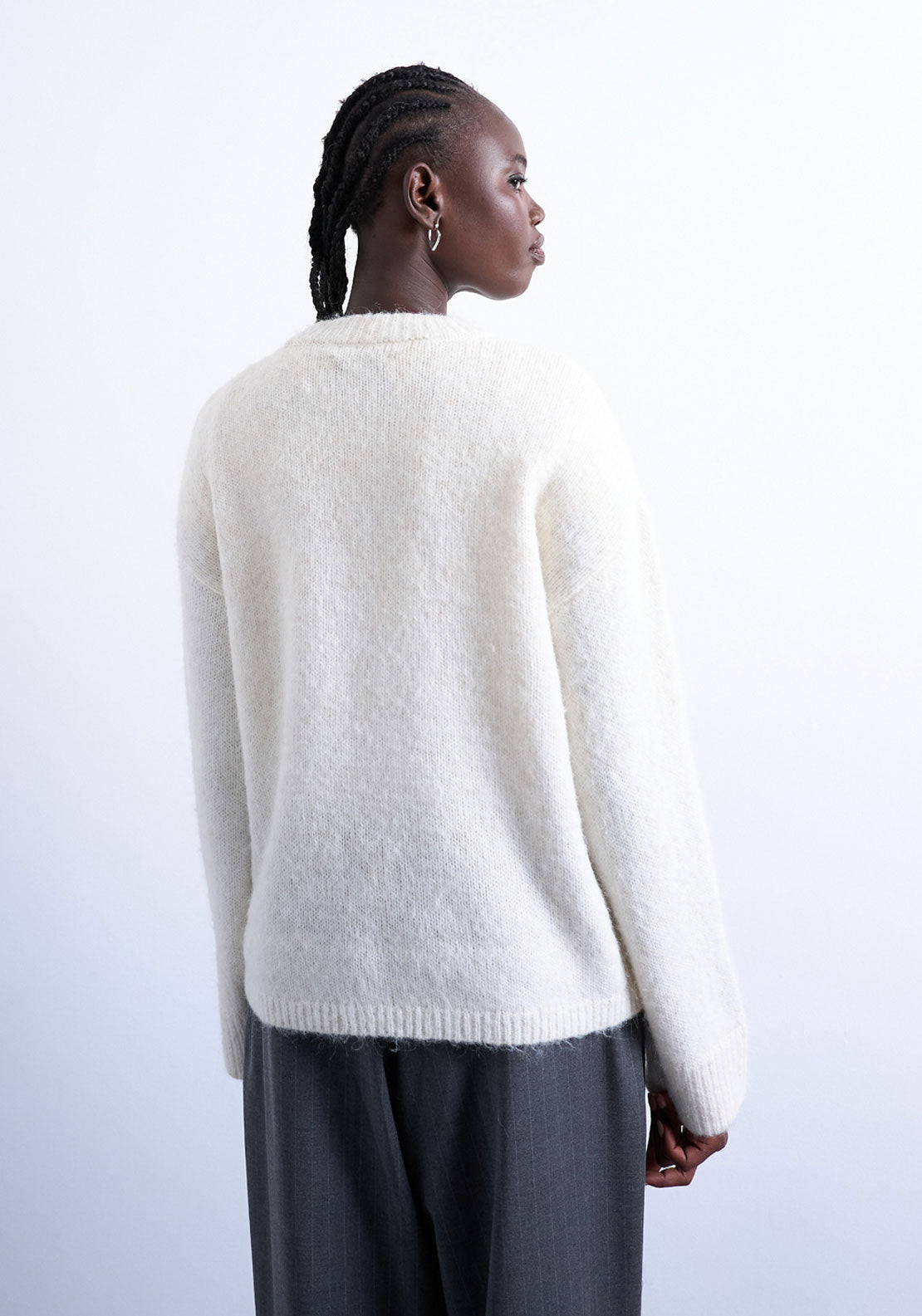 Topshop Kille Boxy Crew Pullover - Ivory Cream 2 Shaws Department Stores