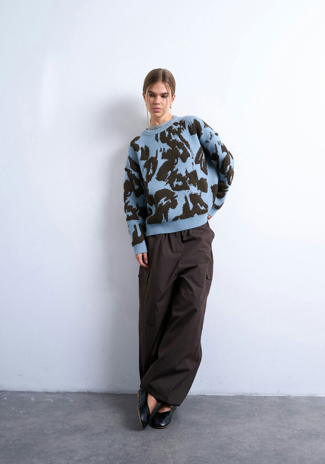 Topshop Stacy Crew Neck Pullover - Blue Iolite 4 Shaws Department Stores