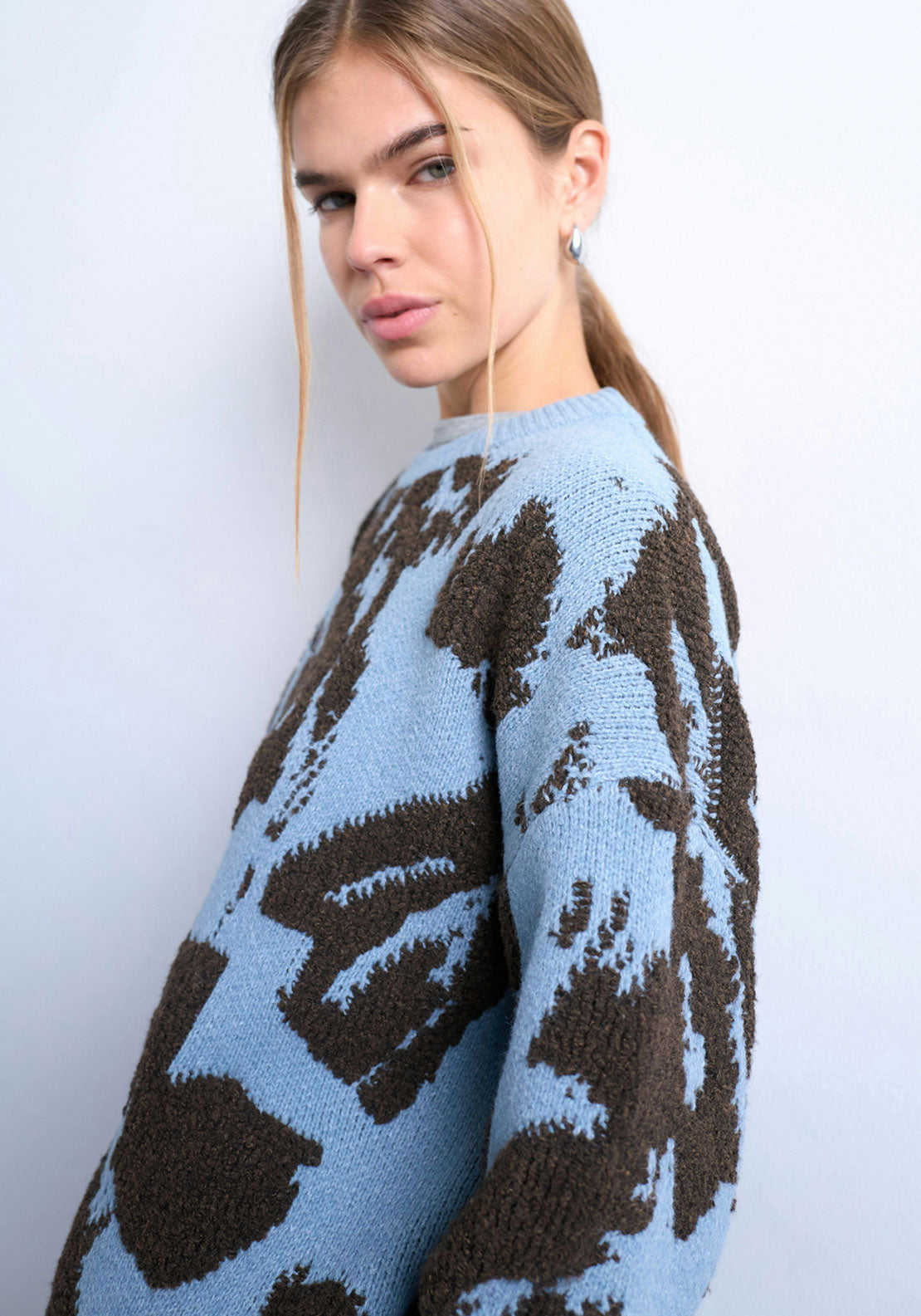 Topshop Stacy Crew Neck Pullover - Blue Iolite 3 Shaws Department Stores