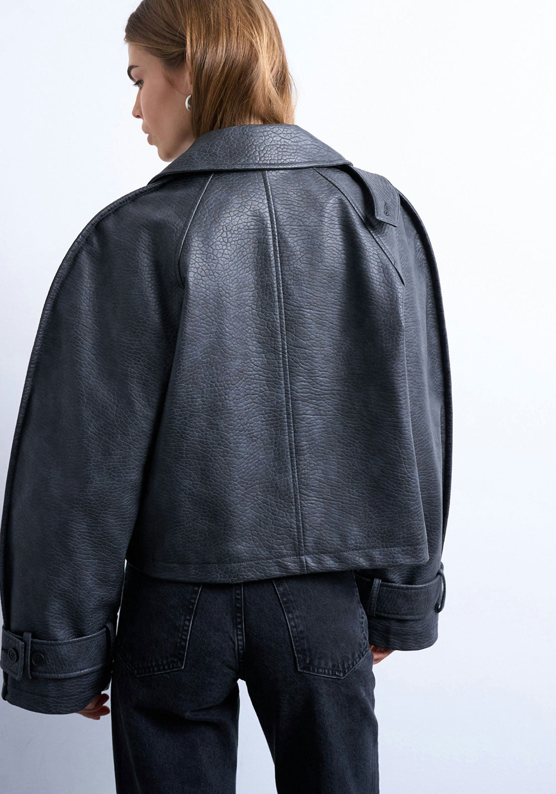 Topshop Grace Short Trenchcoat - Black 2 Shaws Department Stores