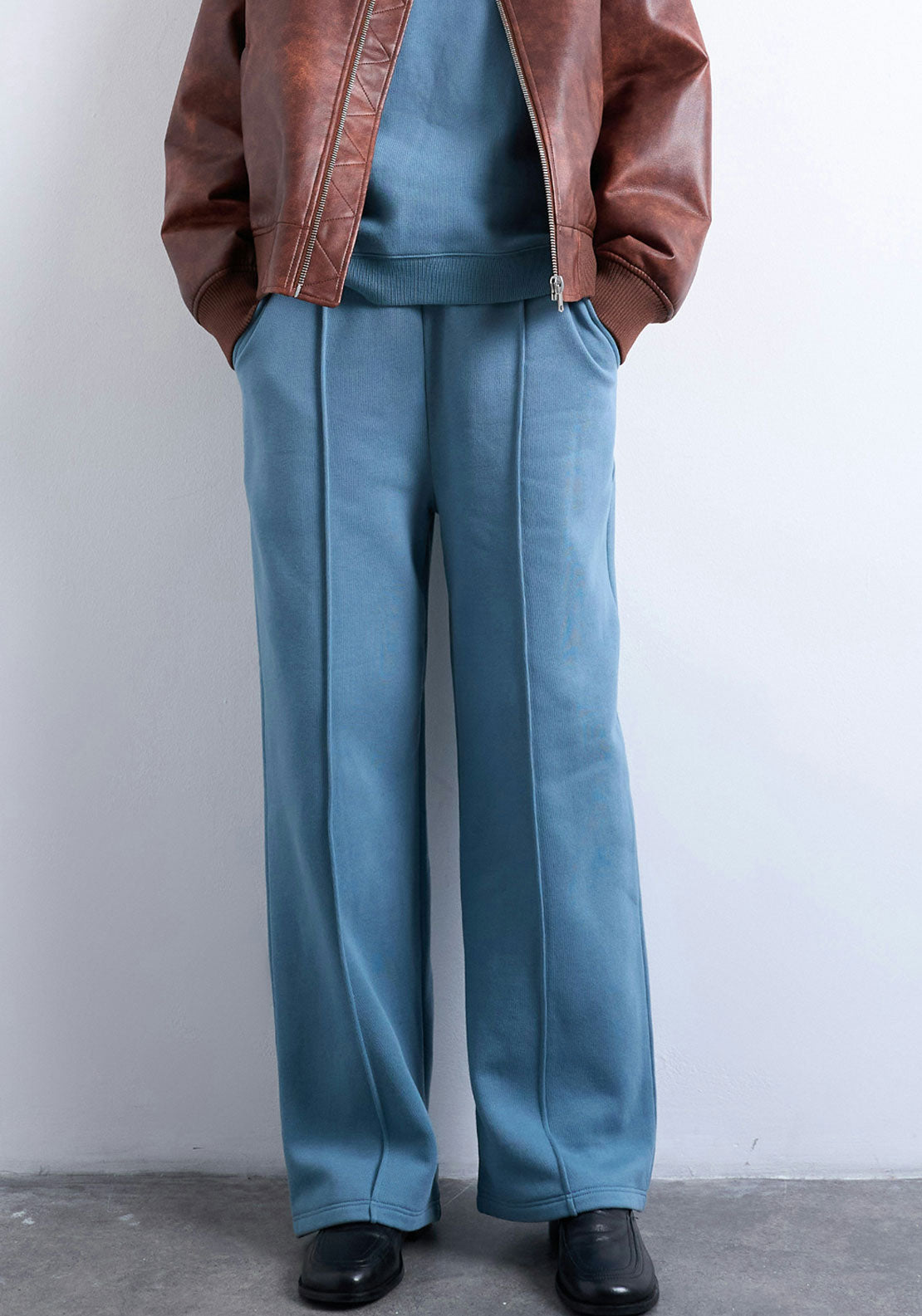 Topshop Johanna Straight Leg Jogger - Blue Iolite 1 Shaws Department Stores