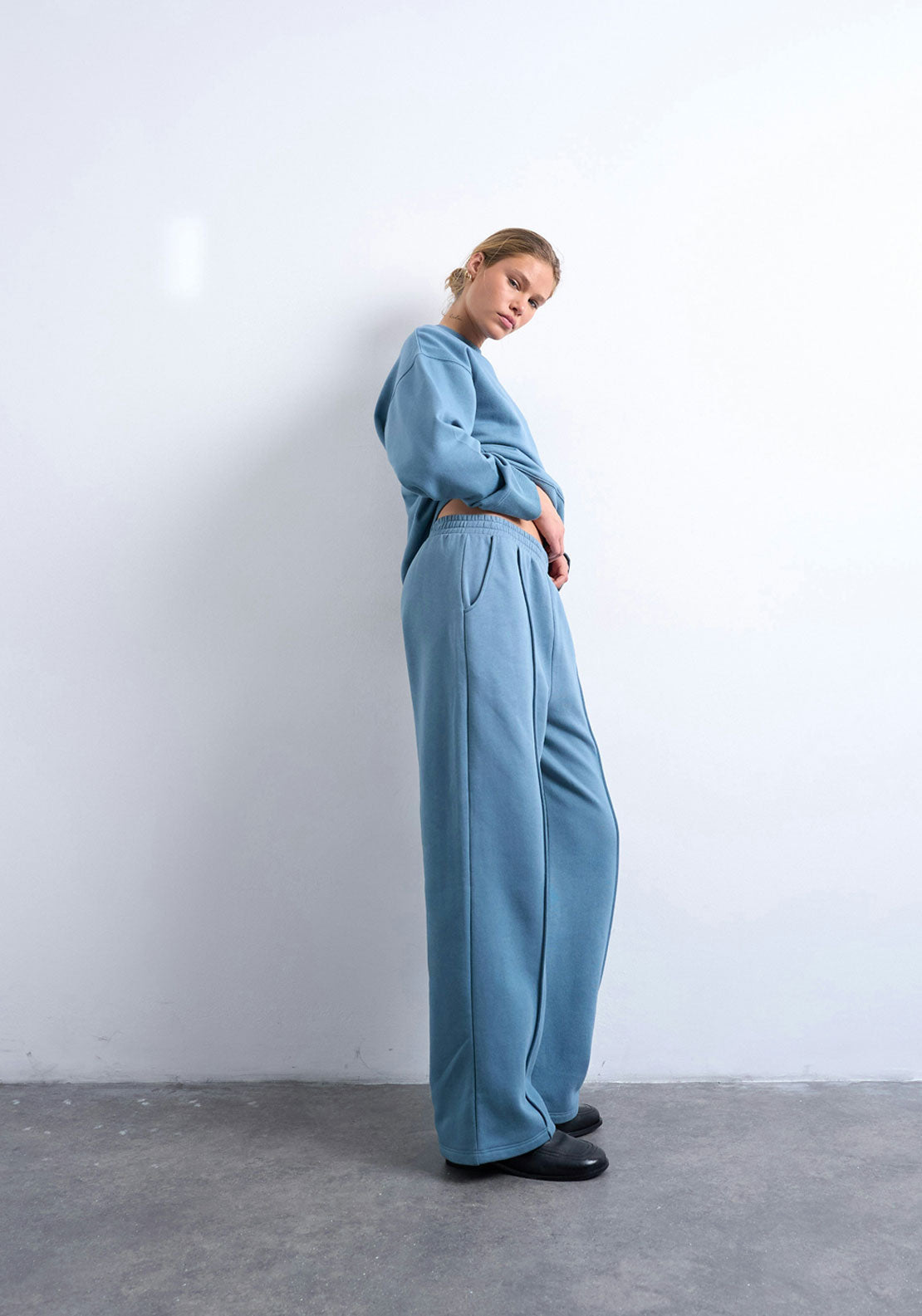 Topshop Johanna Straight Leg Jogger - Blue Iolite 3 Shaws Department Stores