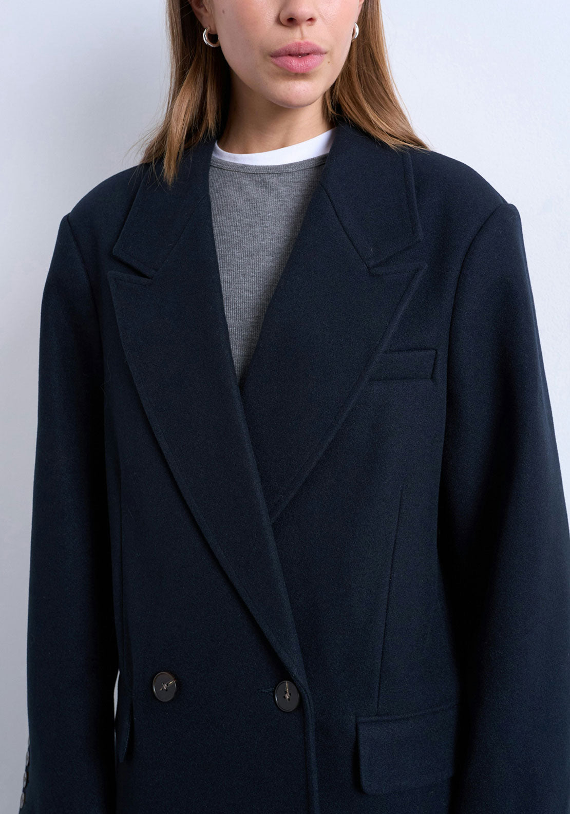 Topshop Ebba Twill Blazer - Navy Blazer 3 Shaws Department Stores