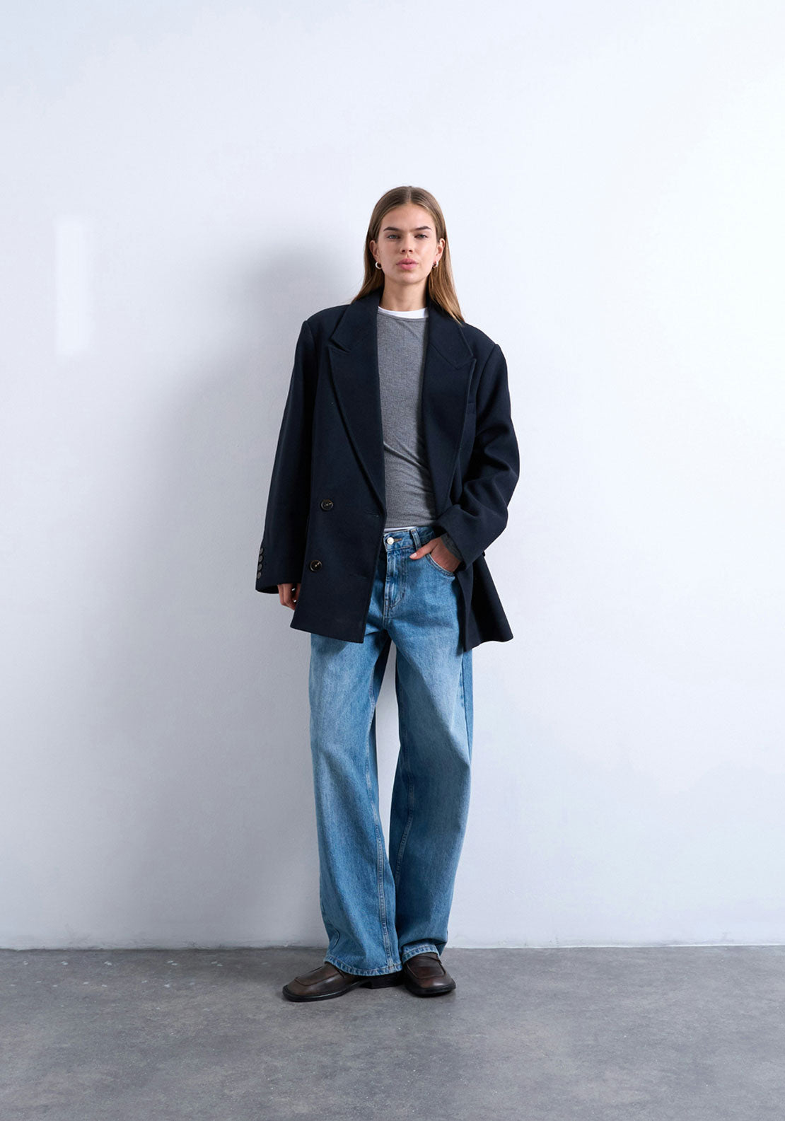 Topshop Ebba Twill Blazer - Navy Blazer 4 Shaws Department Stores