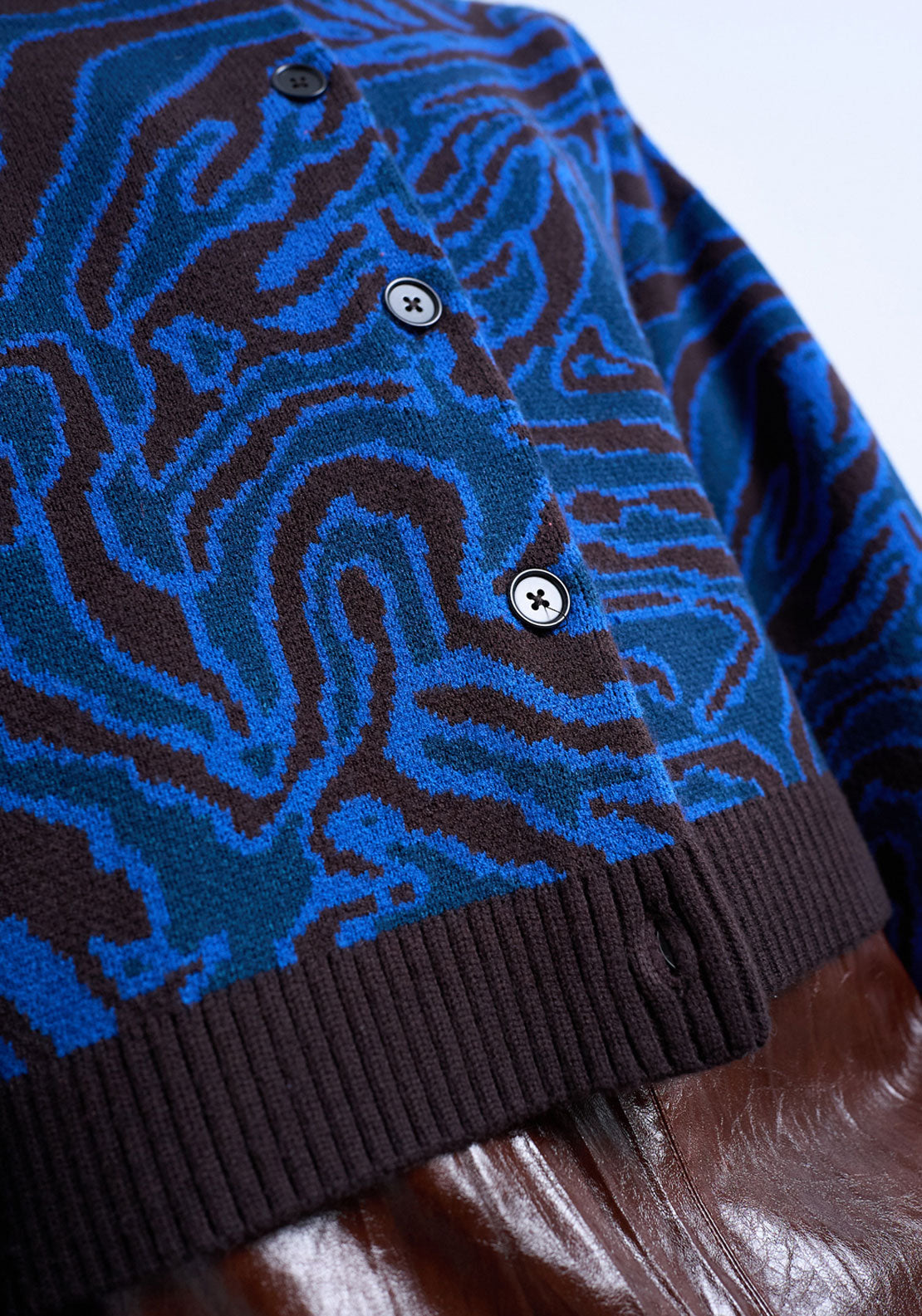 Topshop Marie Crew Neck Cardigan - Blue Iolite 3 Shaws Department Stores