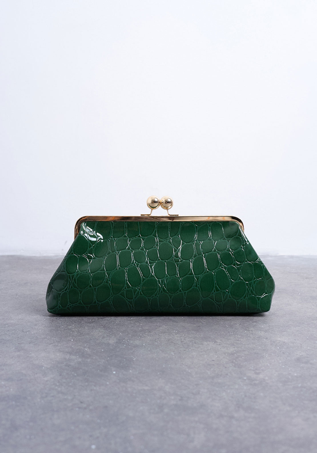 Topshop Gretchen Clutch - Bright Green 1 Shaws Department Stores