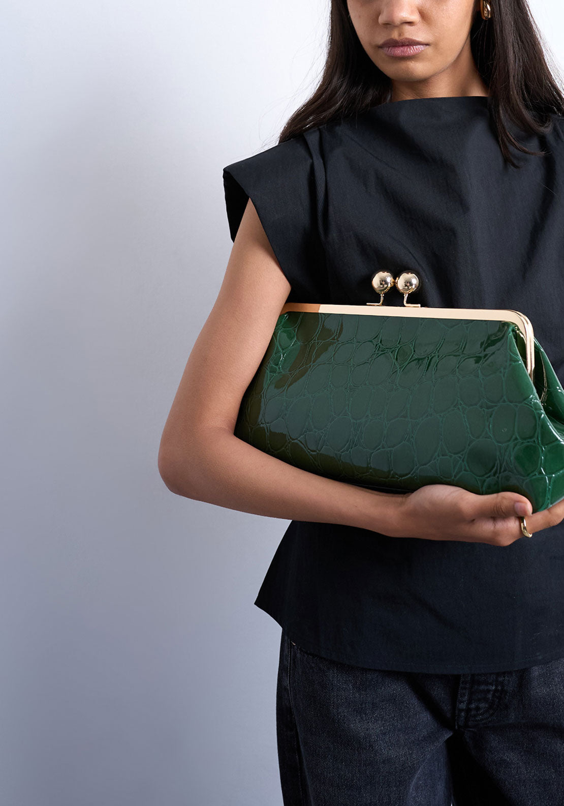 Topshop Gretchen Clutch - Bright Green 2 Shaws Department Stores