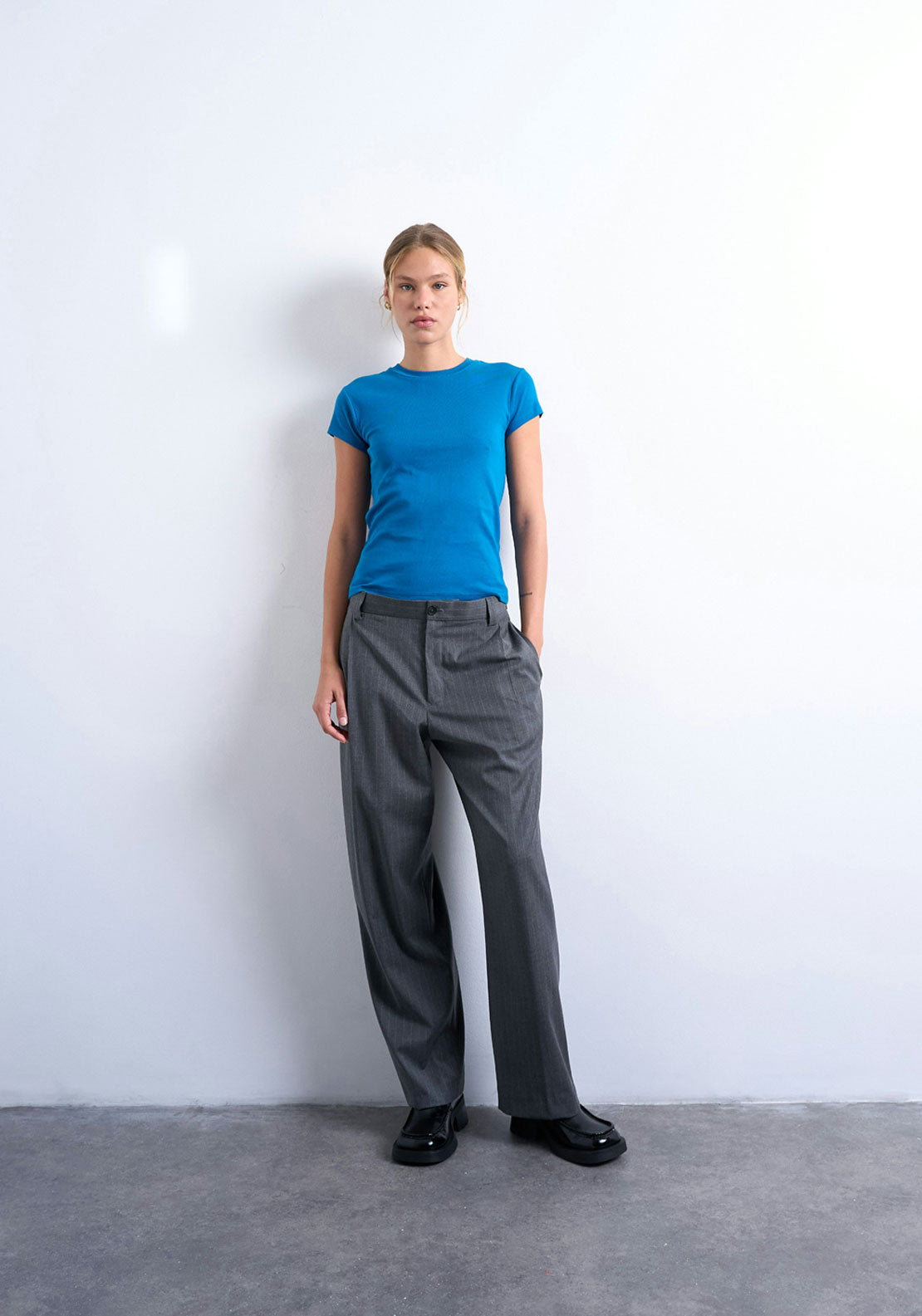 Topshop Faya Everyday T-Shirt - Blue Sapphire 4 Shaws Department Stores