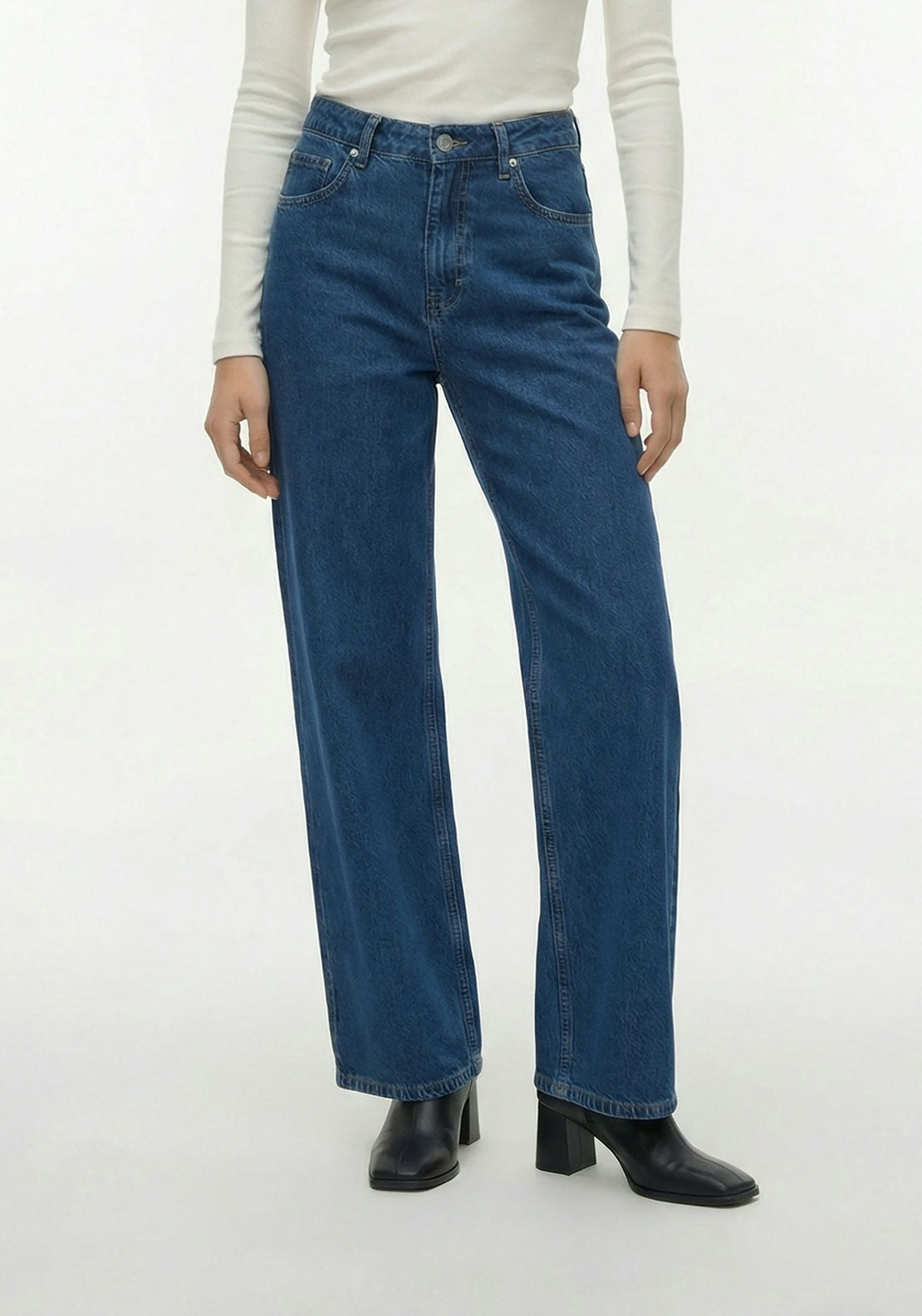 Topshop Sofie Low Rise Straight Jeans - Medium Blue Denim 5 Shaws Department Stores